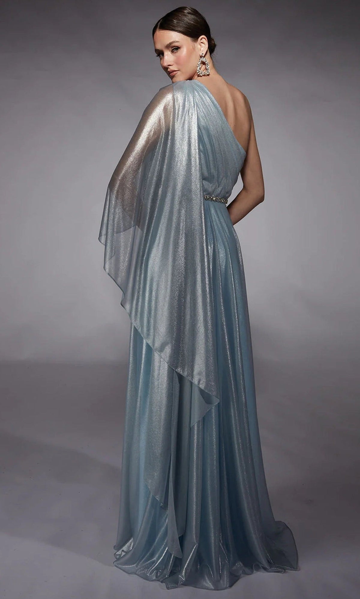 Alyce Paris 27719 - Metallic Chiffon One Shoulder Gown