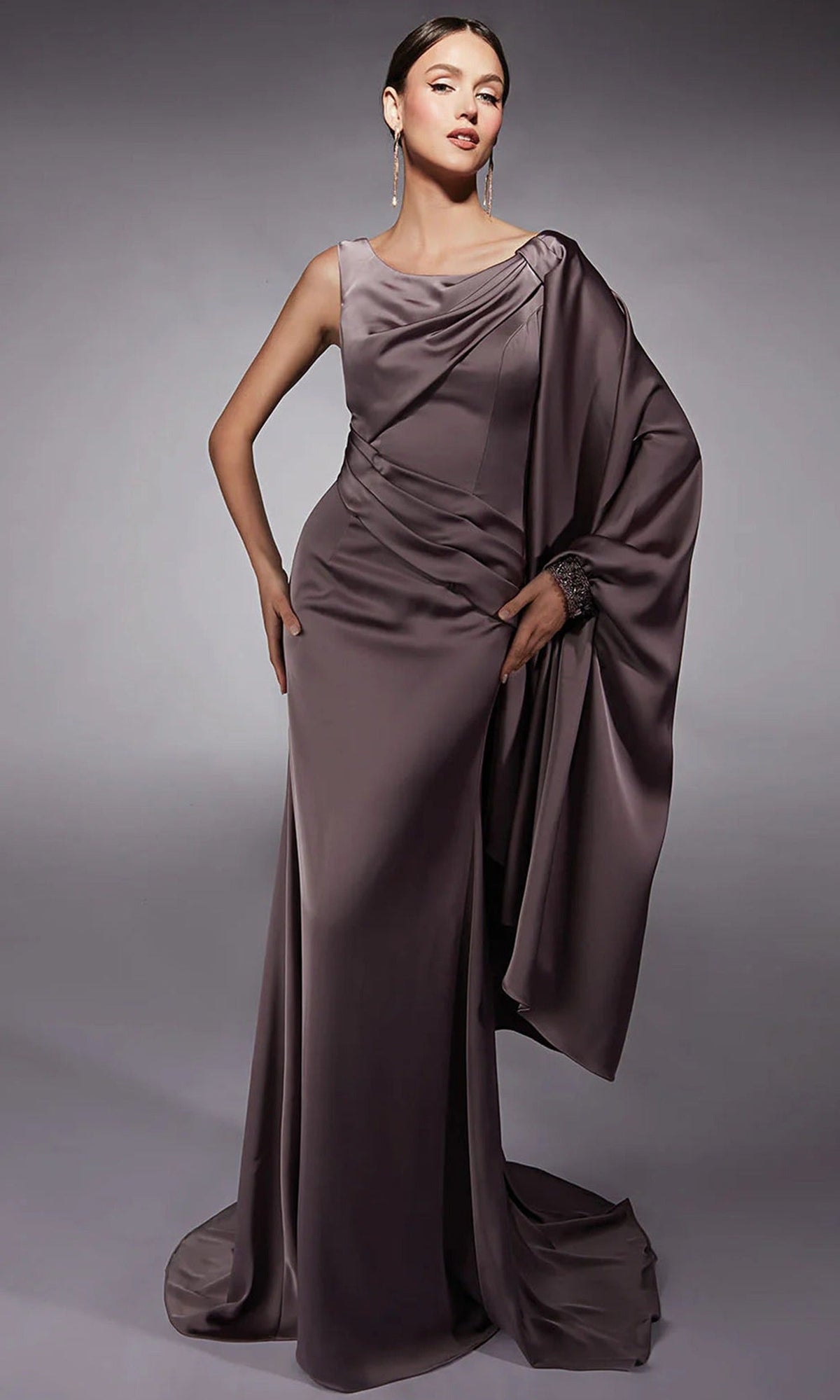 Alyce Paris 27722 - Satin One Shoulder Pleated Gown