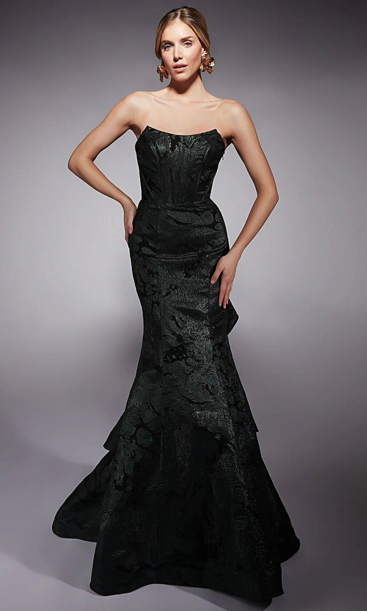 Alyce Paris 27747 - Strapless Metallic Jacquard Mermaid Dress