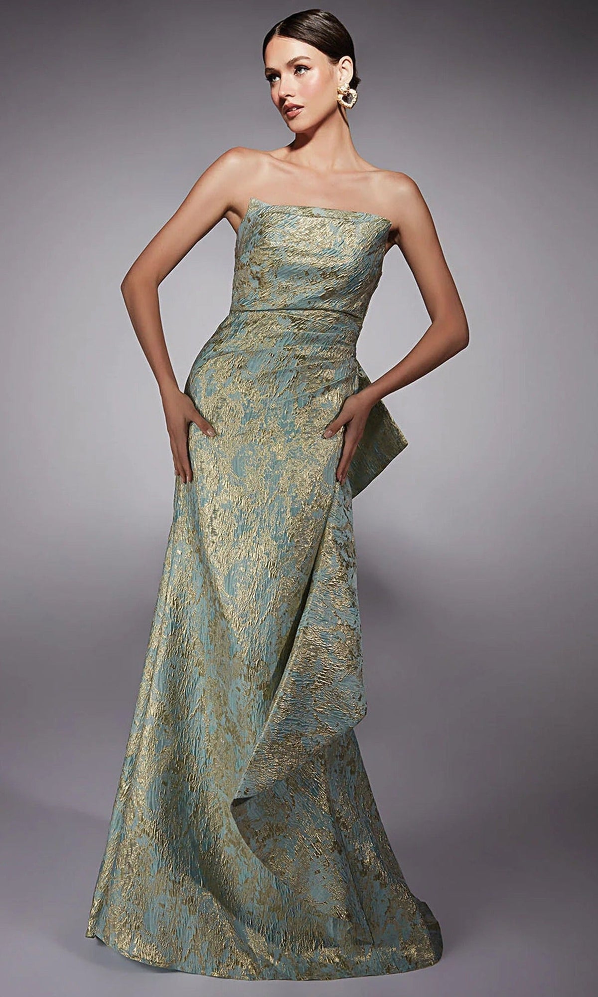 Alyce Paris 27750 - Detachable Sleeve Jacquard Mermaid Dress