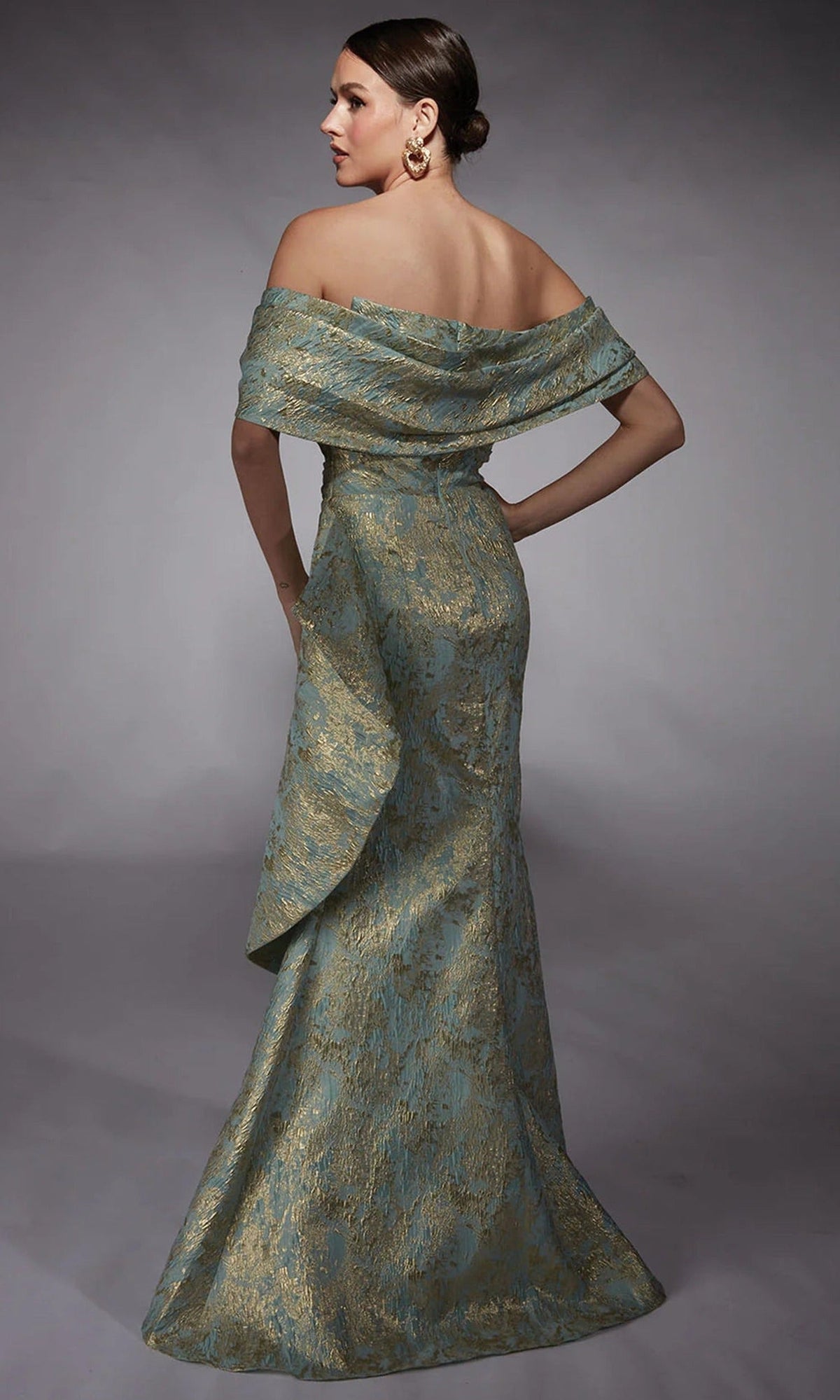 Alyce Paris 27750 - Detachable Sleeve Jacquard Mermaid Dress