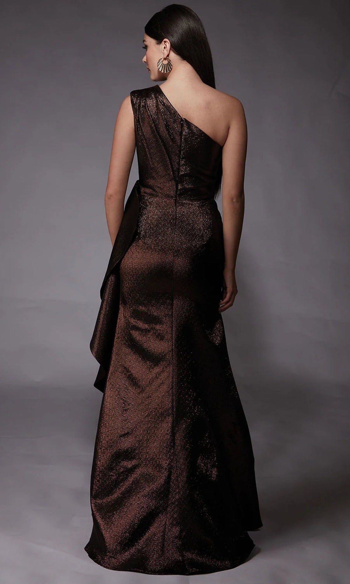 Alyce Paris 27751 - One Shoulder Shimmering Jacquard Dress