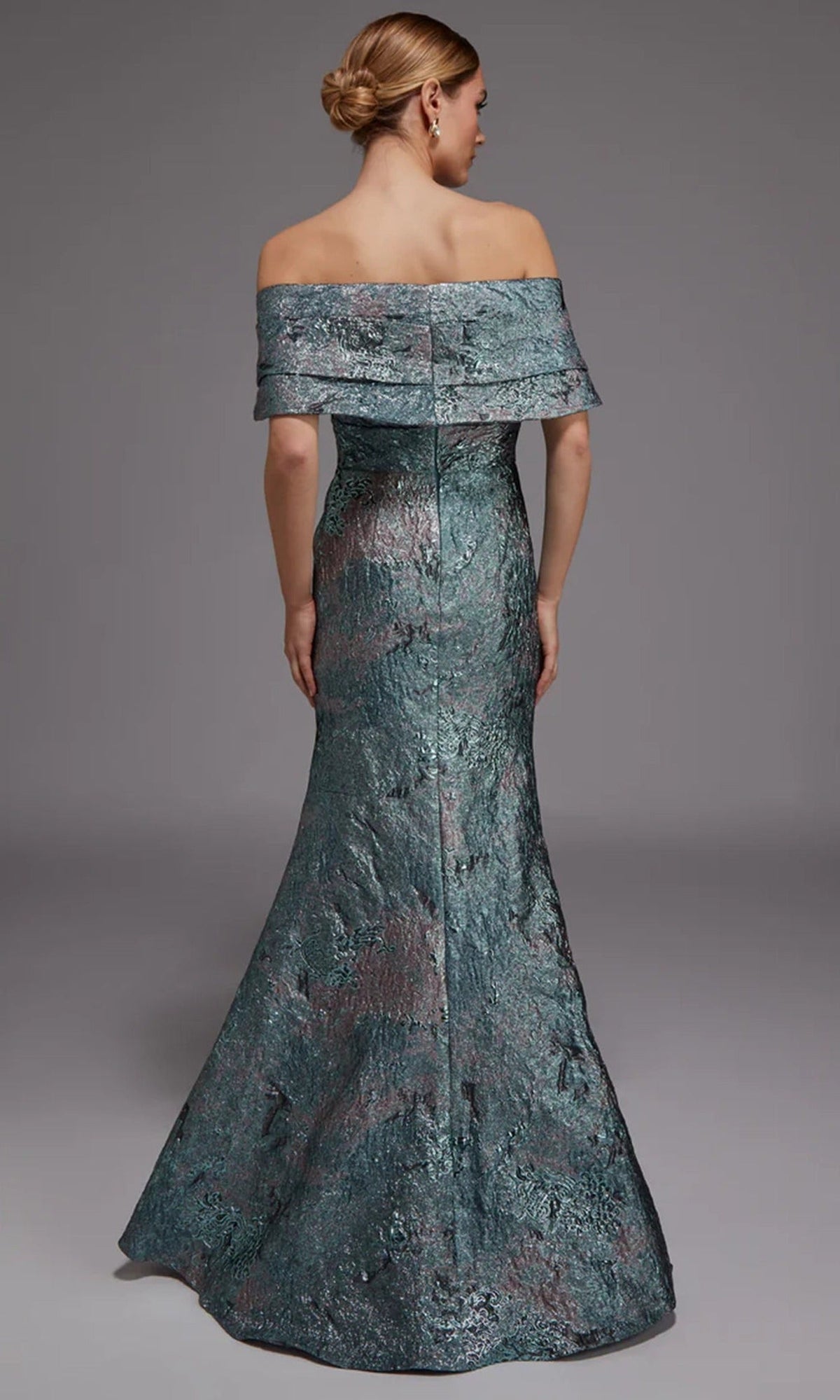 Alyce Paris 27794 - Off Shoulder Jacquard Evening Gown