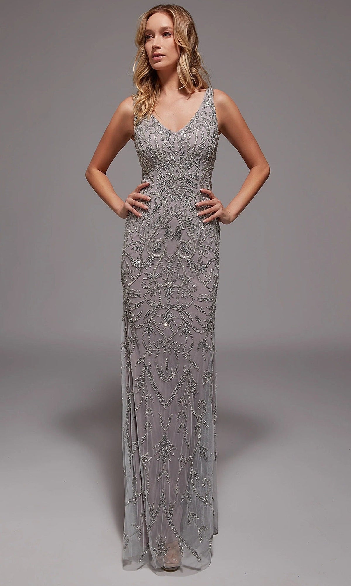 Alyce Paris 27799 - Beaded V Neck Evening Gown