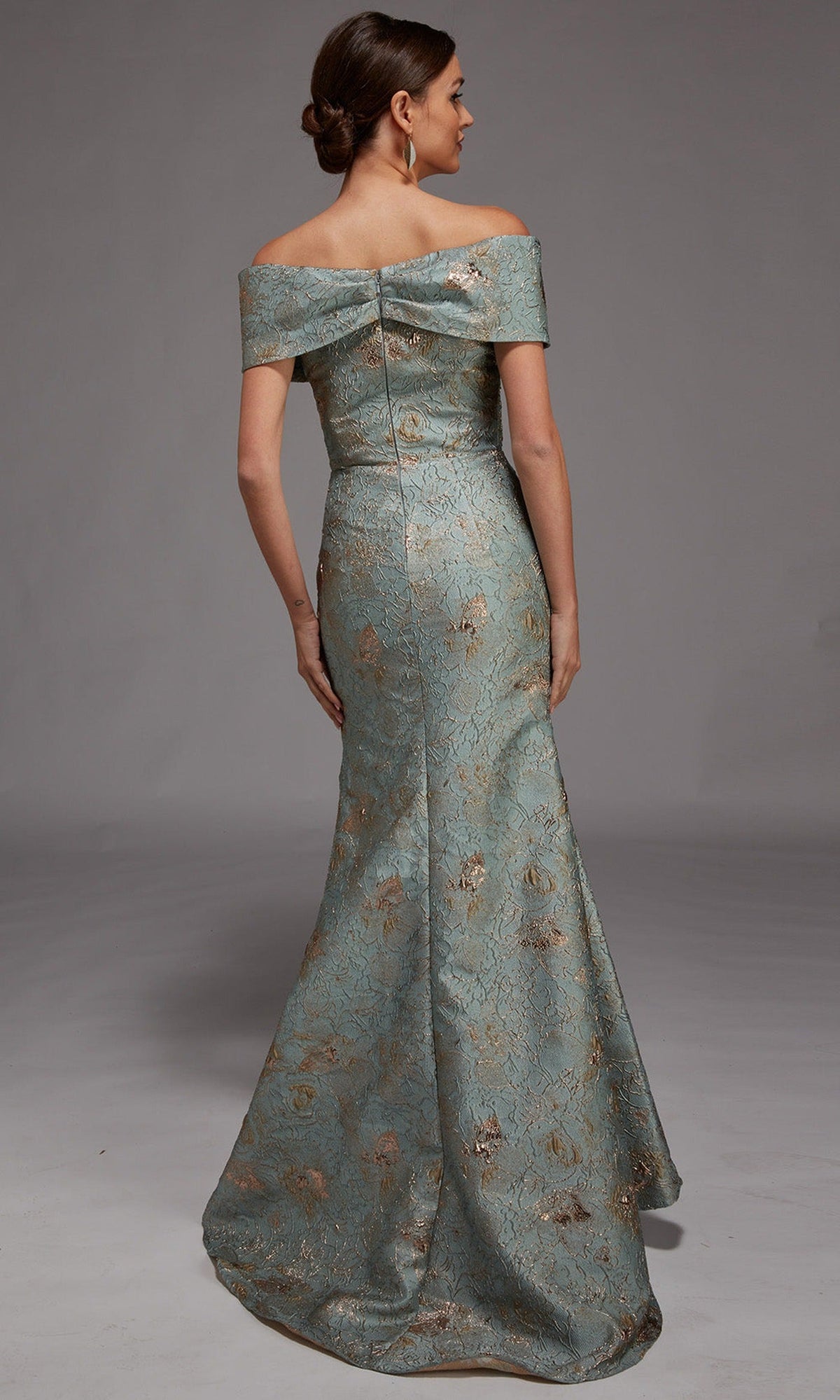 Alyce Paris 27802 Jacquard Off Shoulder Mermaid Gown