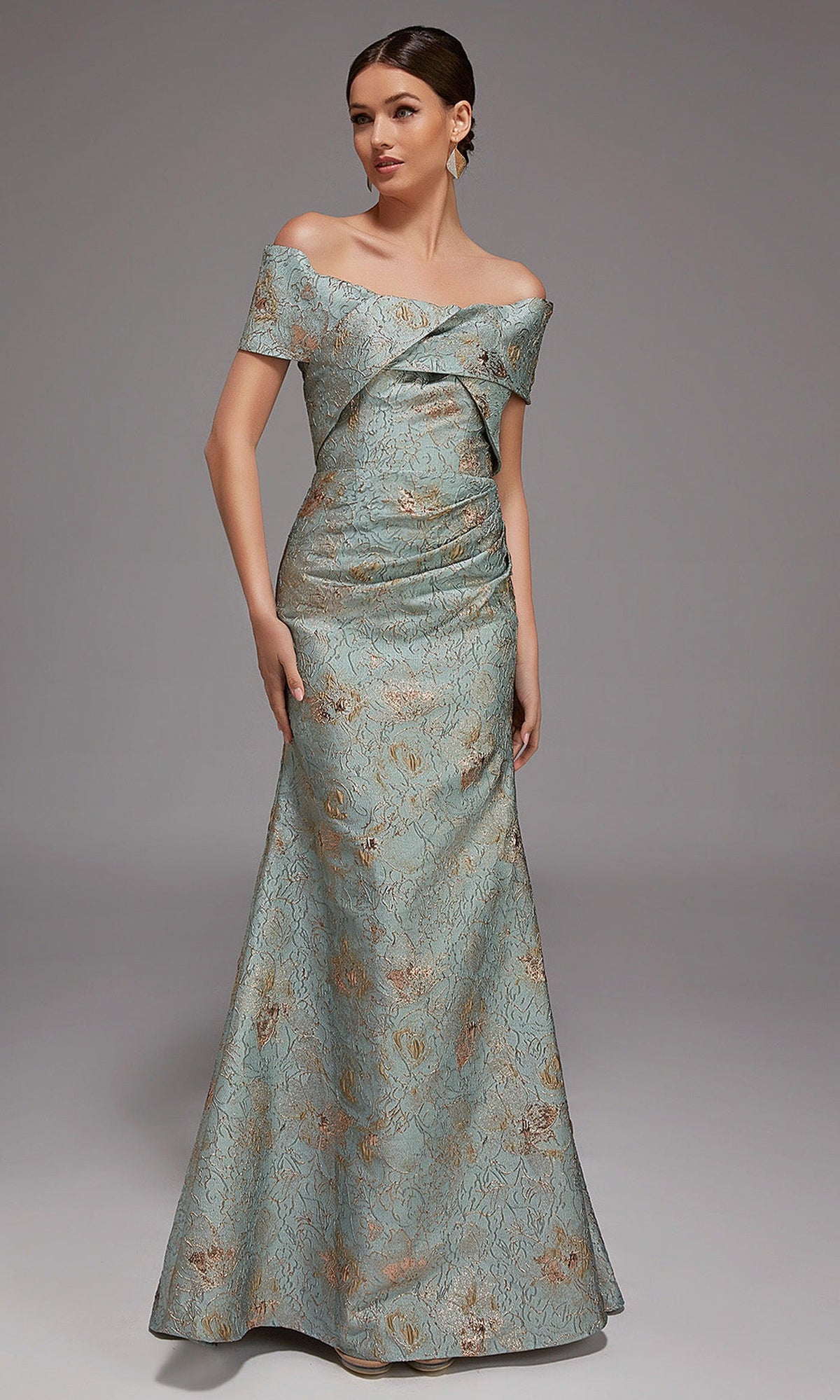 Alyce Paris 27802 Jacquard Off Shoulder Mermaid Gown