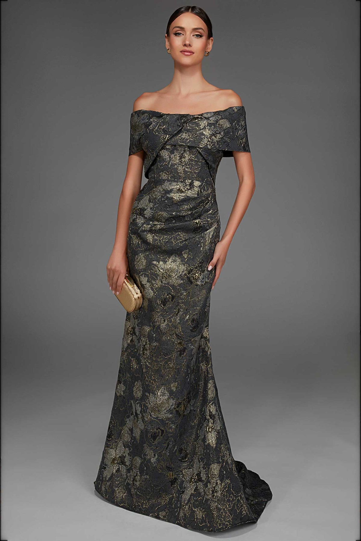 Alyce Paris 27802 Jacquard Off Shoulder Mermaid Gown