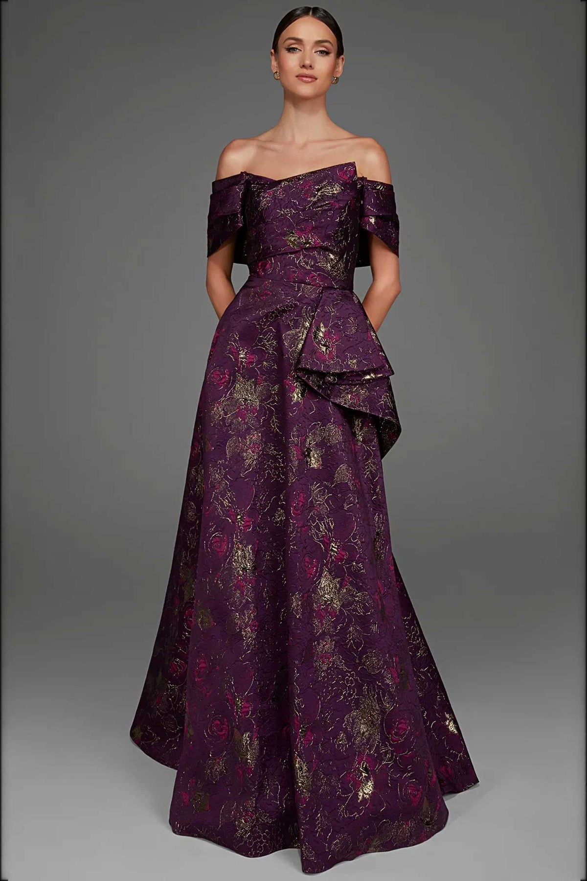 Alyce Paris 27802 Jacquard Off Shoulder Mermaid Gown