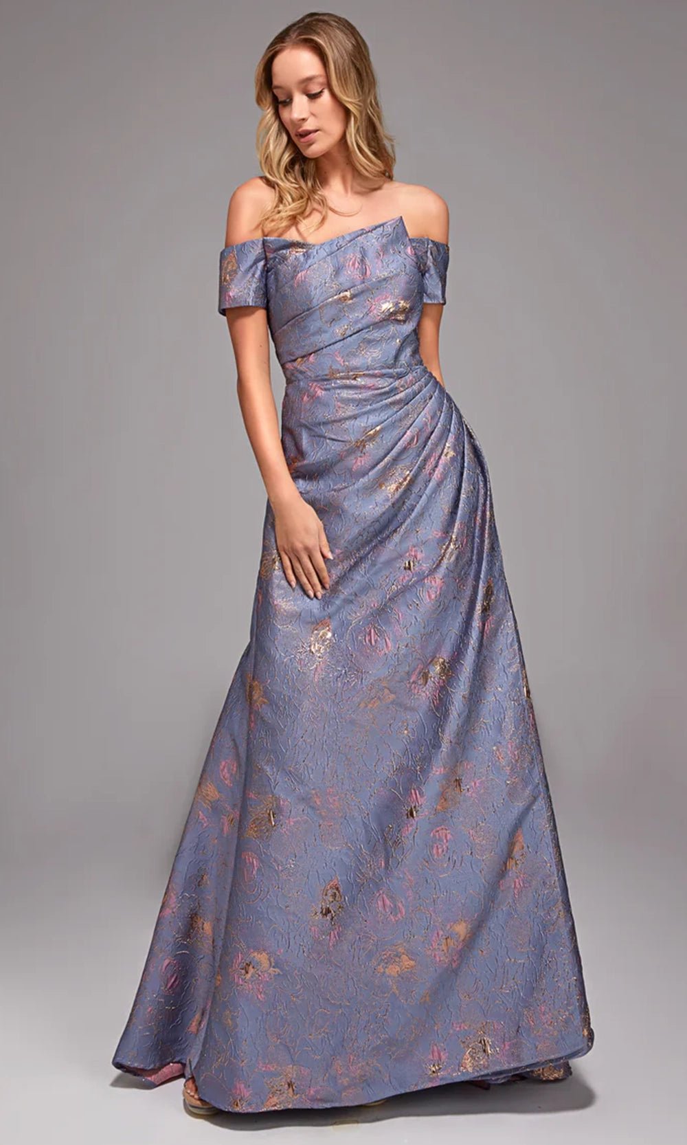 Alyce Paris 27828 - Off-Shoulder Jacquard A-Line - Silhouette Dresses