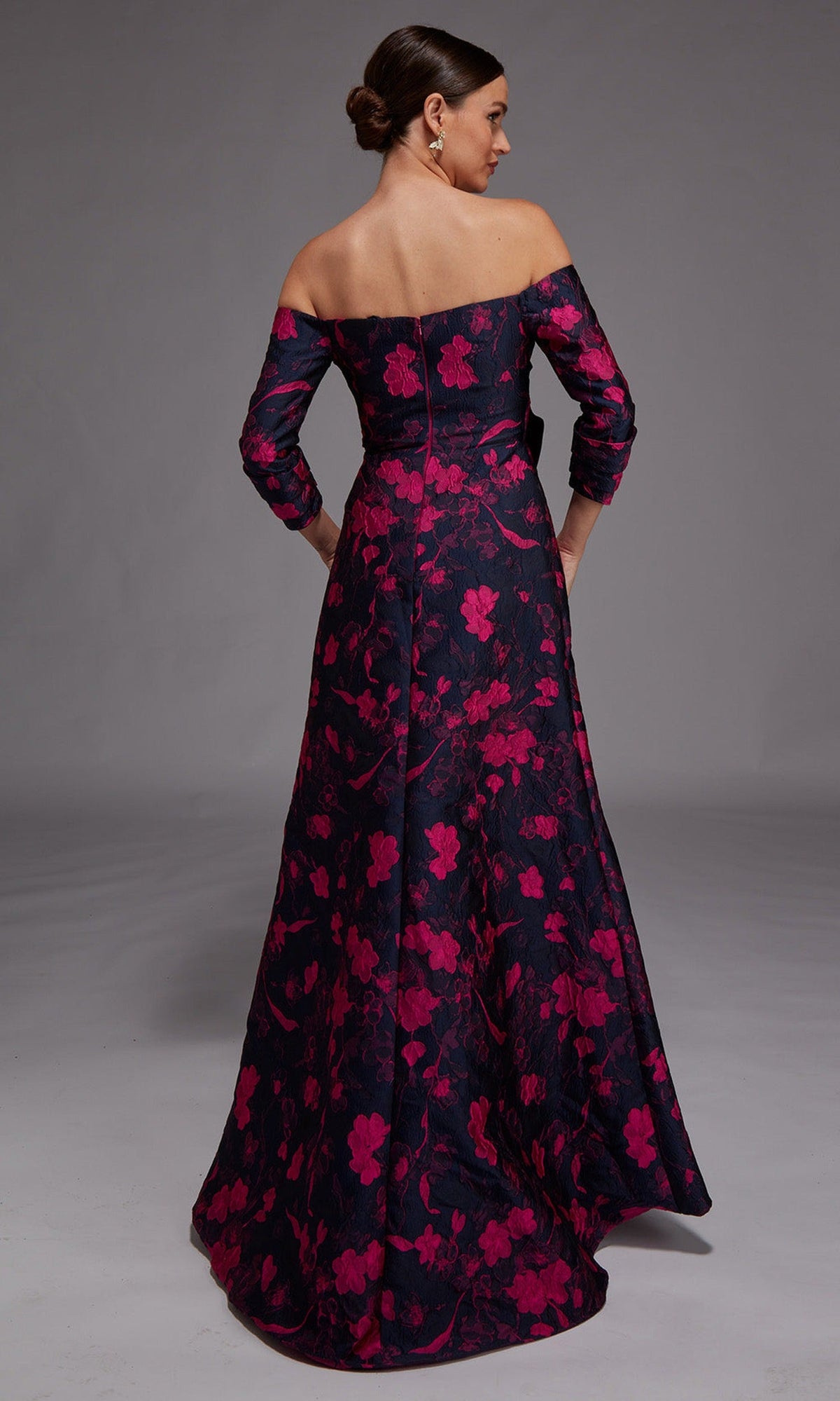 Alyce Paris 27833 - Off Shoulder Floral Jacquard Gown