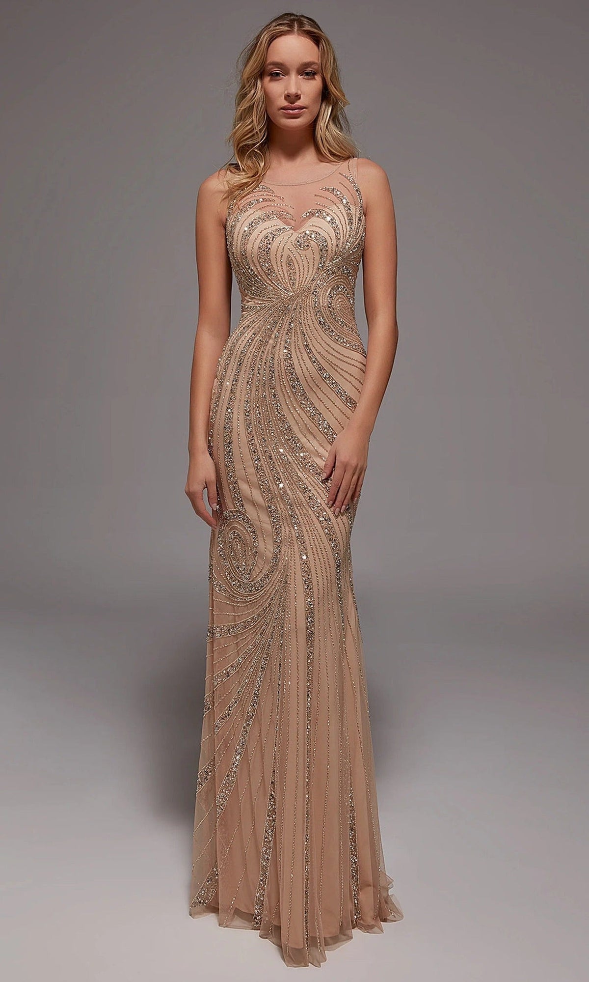 Alyce Paris 27846 - Beaded Illusion Keyhole Evening Gown
