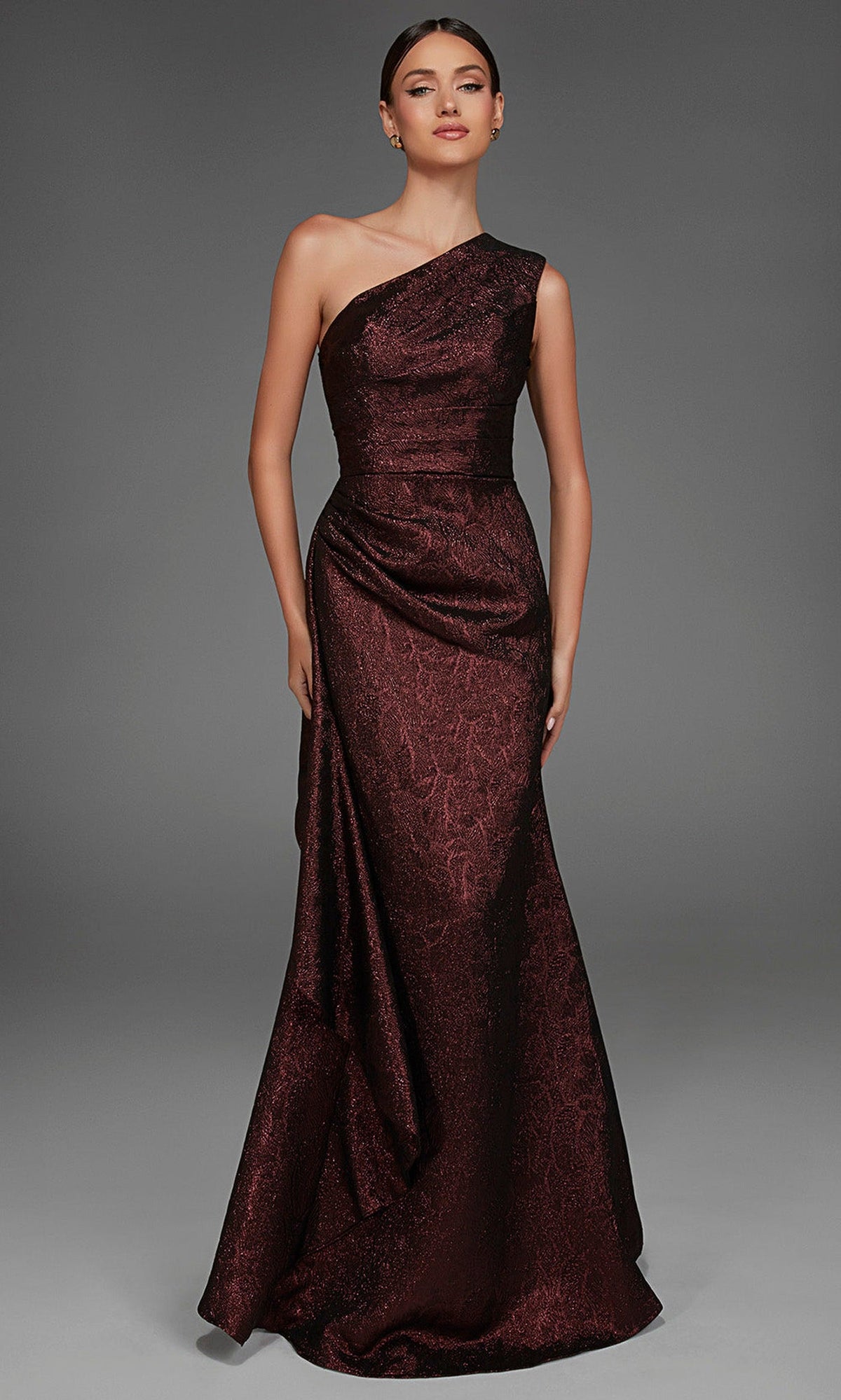 Alyce Paris 27885 - Jacquard Sleeveless Asymmetric Formal Gown