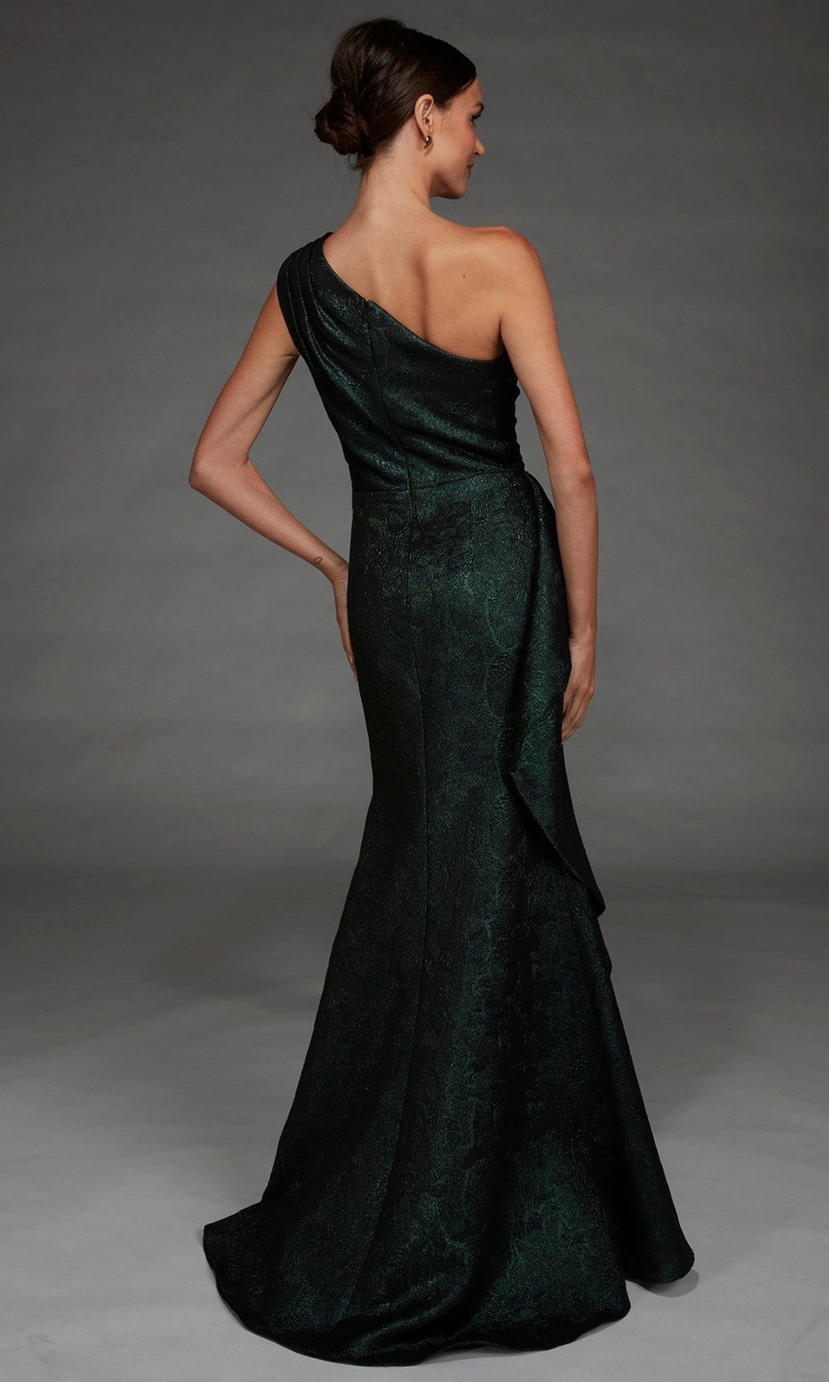 Alyce Paris 27885 - Jacquard Sleeveless Asymmetric Formal Gown
