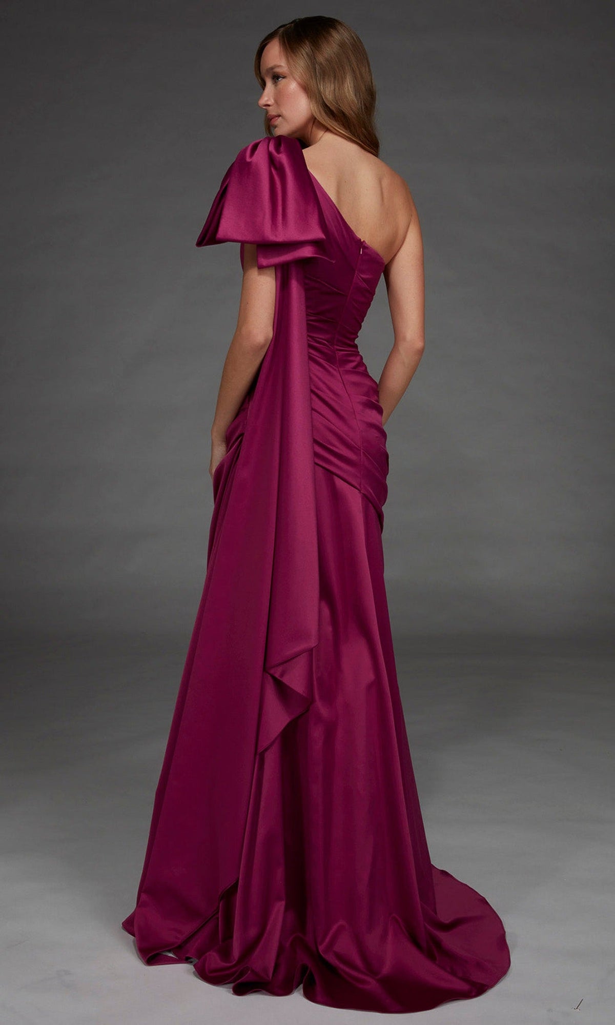Alyce Paris 27891 - One Shoulder Ruched Ornate Evening Gown