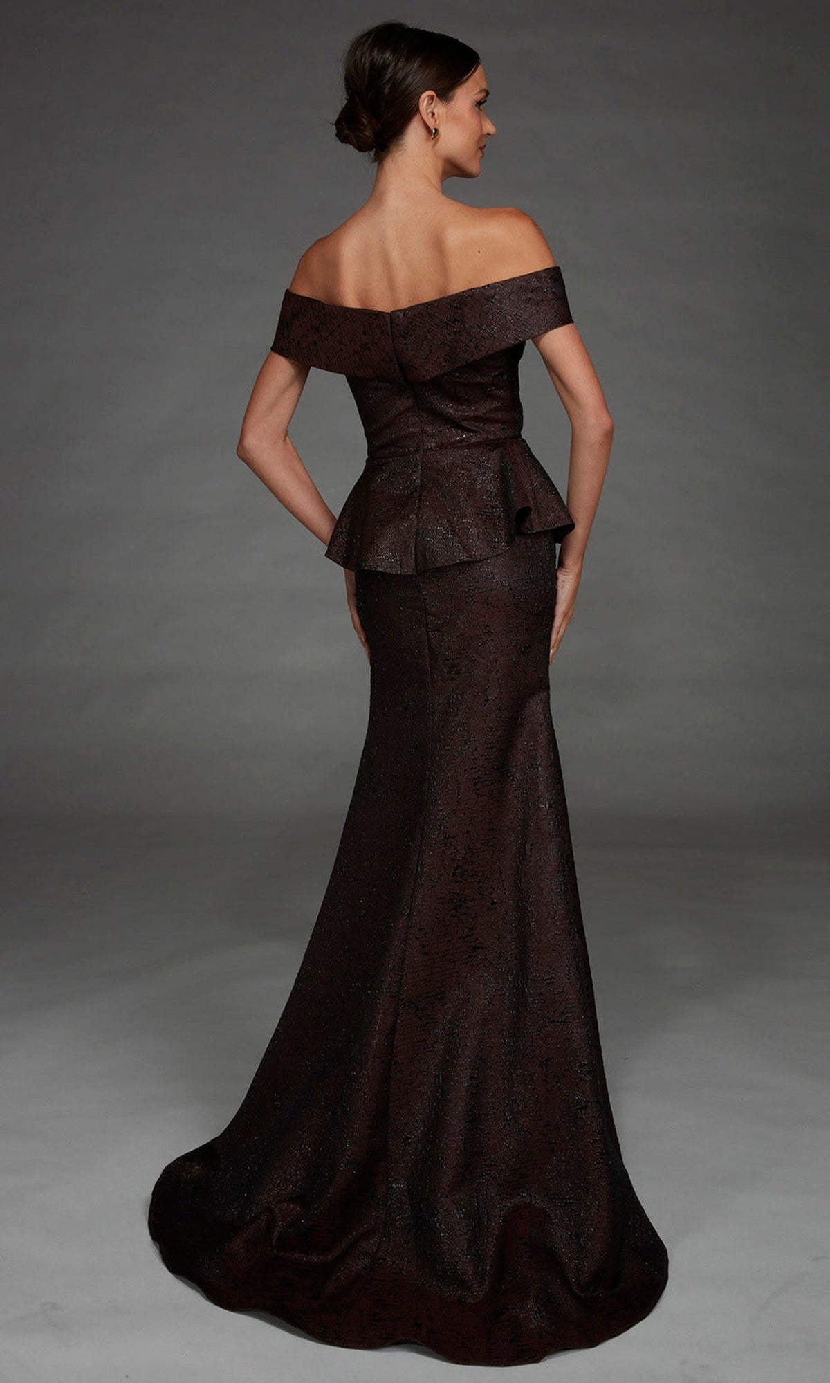 Alyce Paris 27892 - Peplum Waist Off Shoulder Long Gown