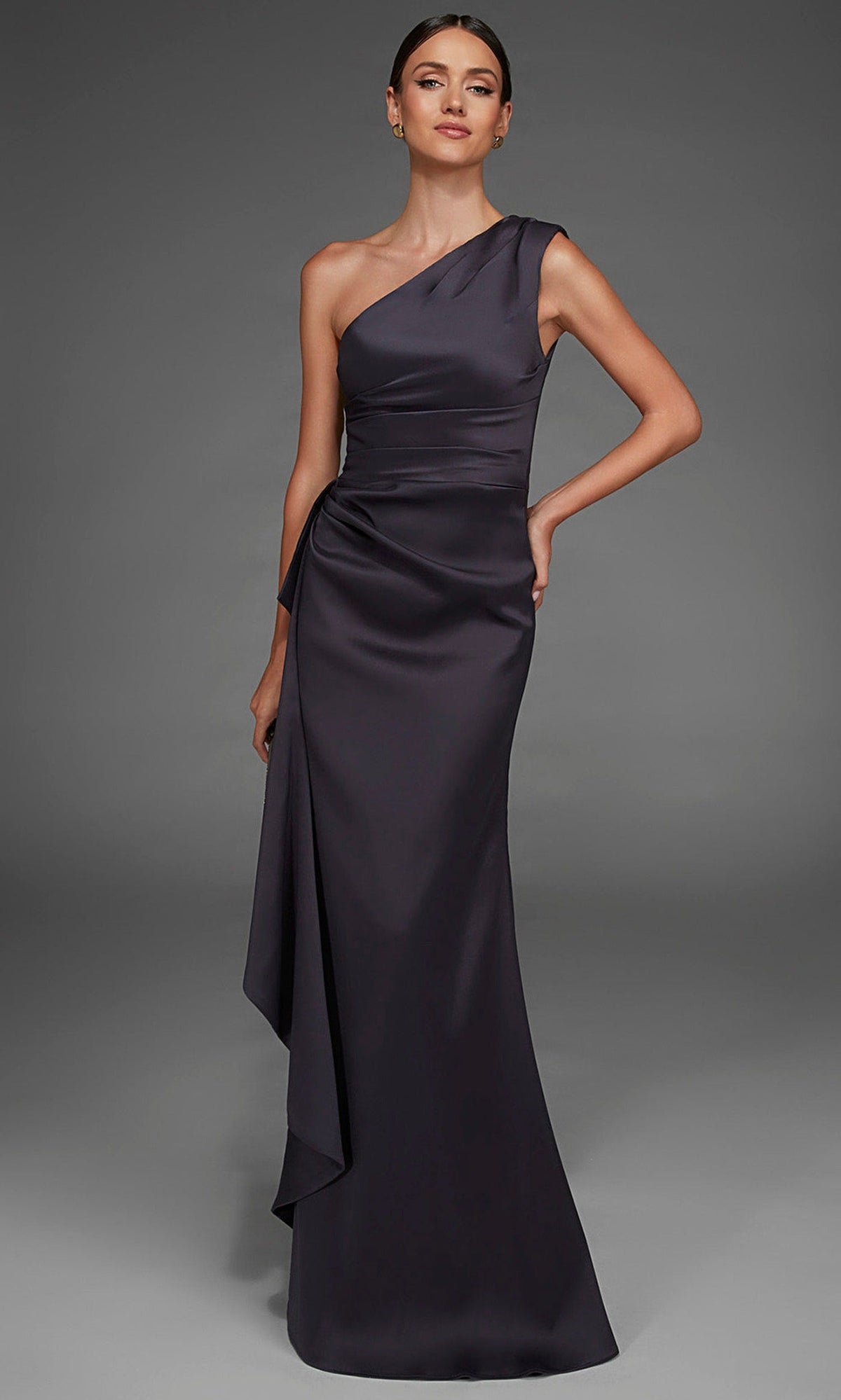Alyce Paris 27913 - One Shoulder Long Gown with Side Draped