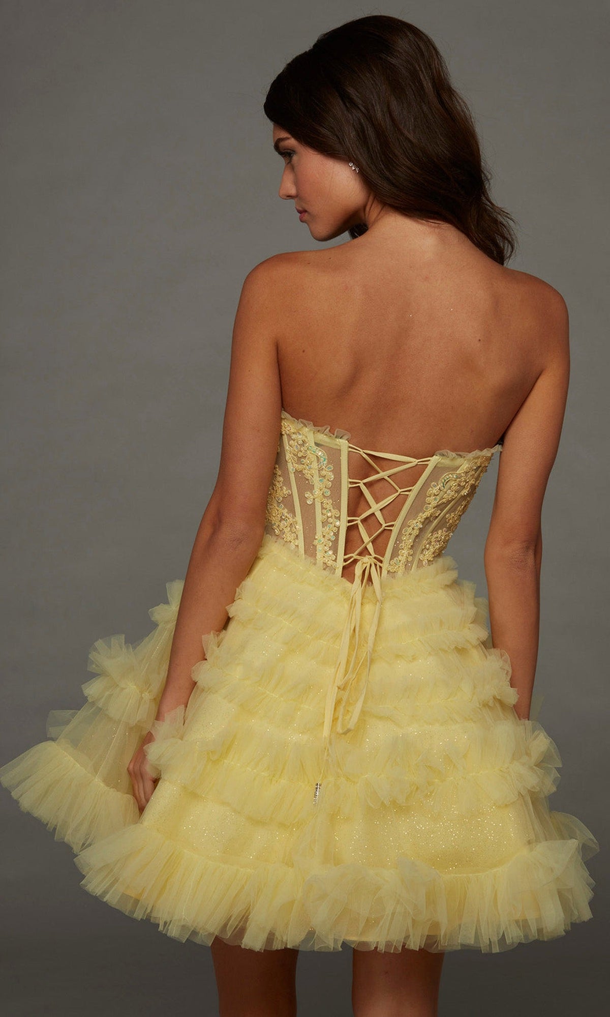 Alyce Paris 30094 - Ruffle Scoop Neckline Tulle Dress