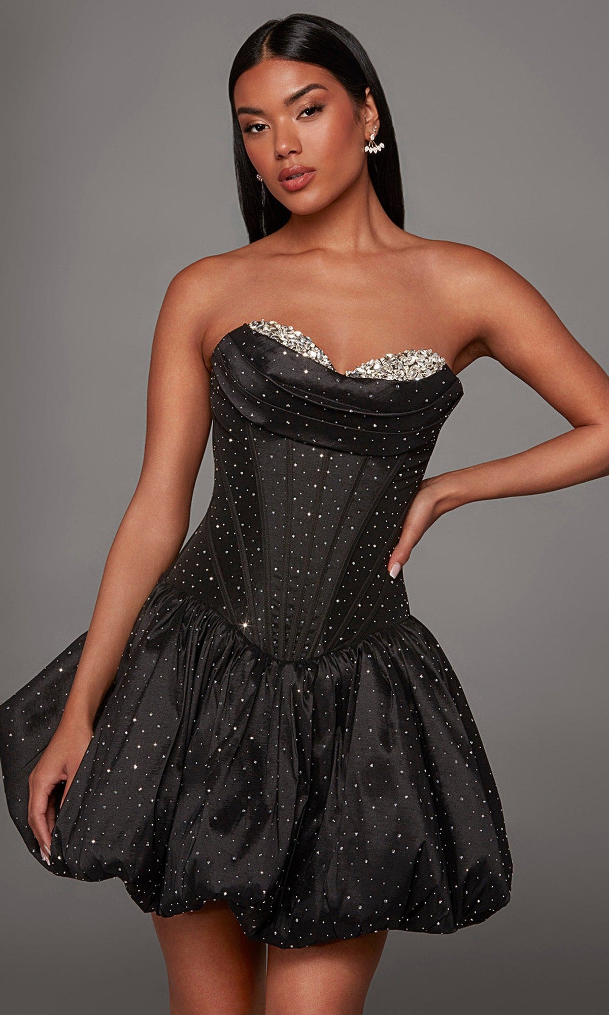 Alyce Paris 30125 - Rhinestone Studded Bubble Hem Party Dress