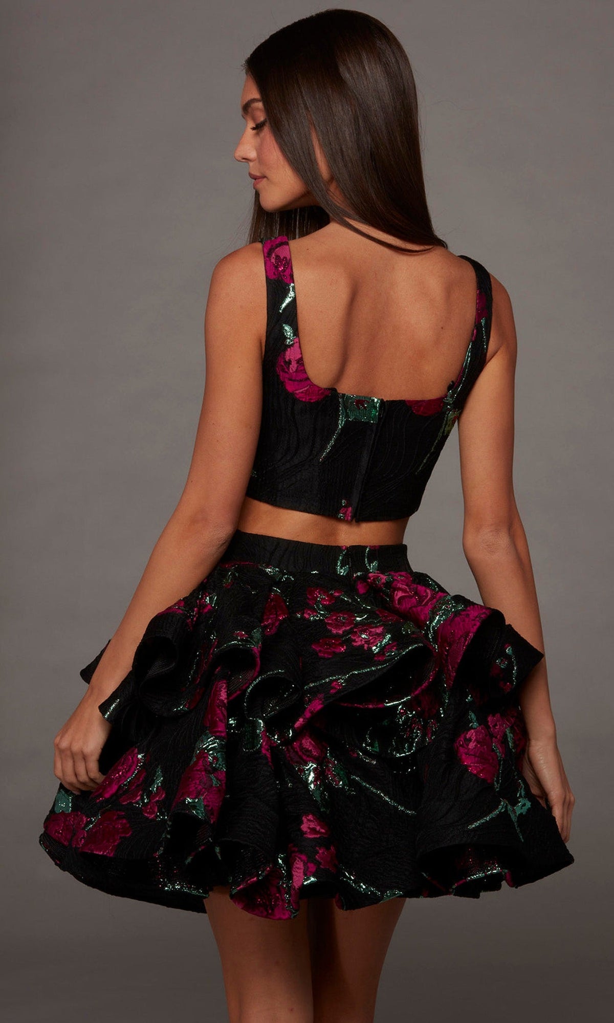 Alyce Paris 30126 - Jacquard A-Line Two Piece Mini Dress