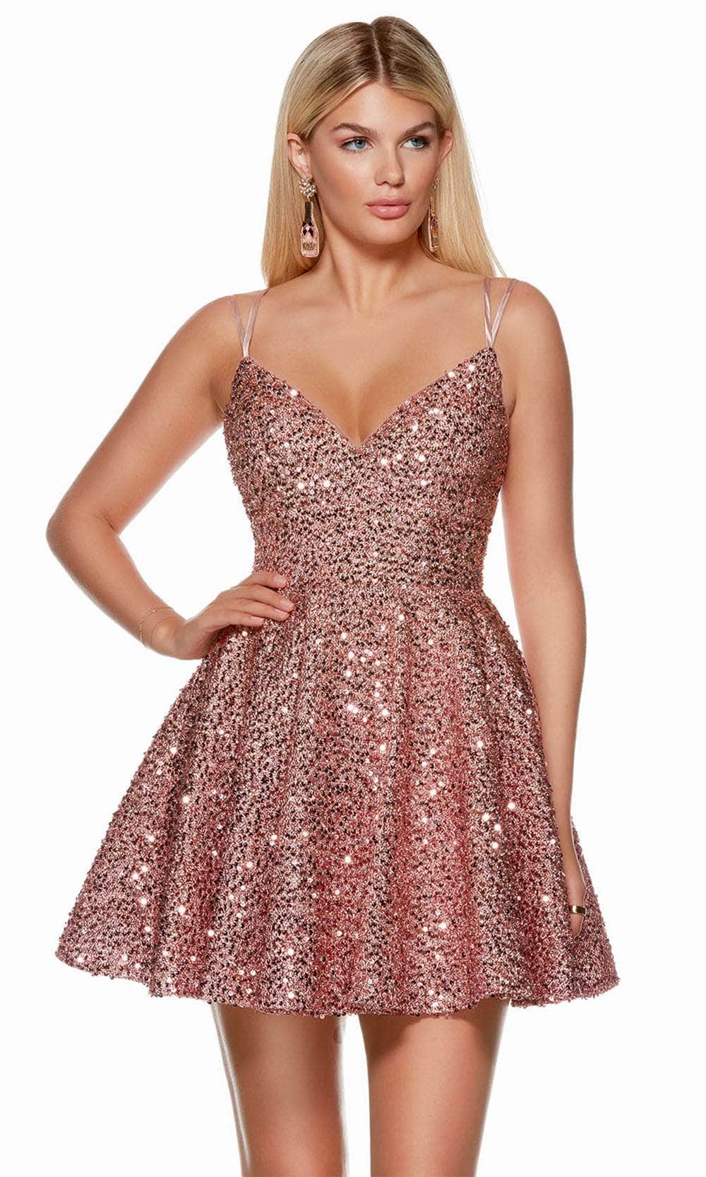 Alyce Paris 3176 - V-Neck Sparkling Cocktail Dress - designer prom dress at Silhouette Dresses
