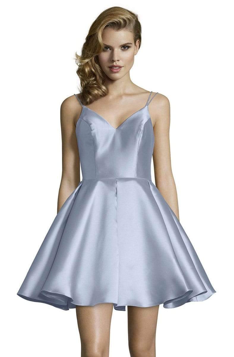 Alyce Paris - 3764 V Neckline Mikado Fit and Flare Cocktail Dress - view 10