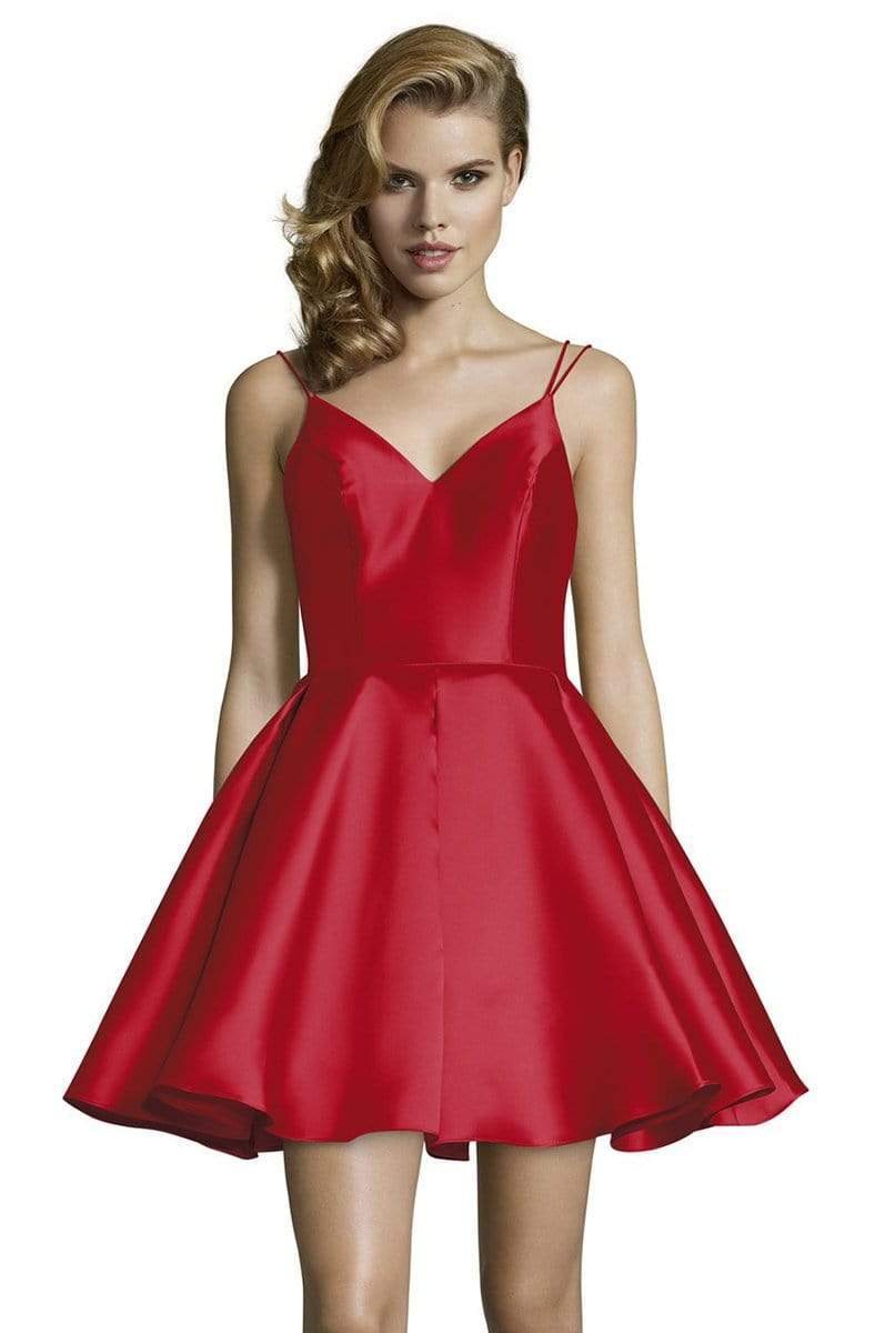 Alyce Paris - 3764 V Neckline Mikado Fit and Flare Cocktail Dress - view 7