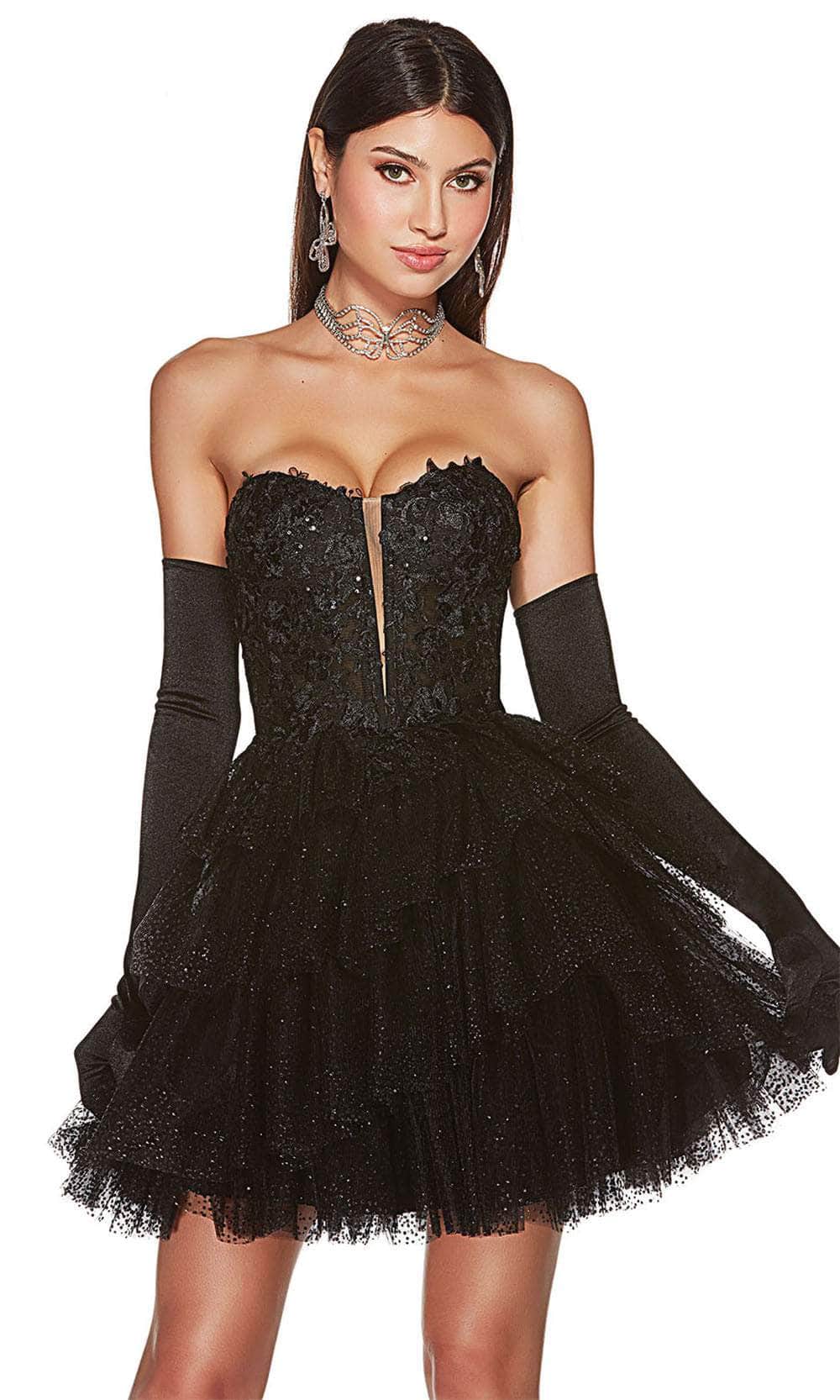 Alyce Paris 3766 - Embroidered Sequin A-Line Cocktail Dress - view 4