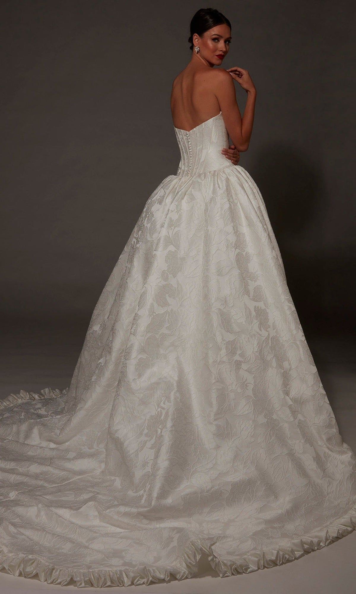 Alyce Paris 50001 - Ruffle Hem Textured Floral Ballgown