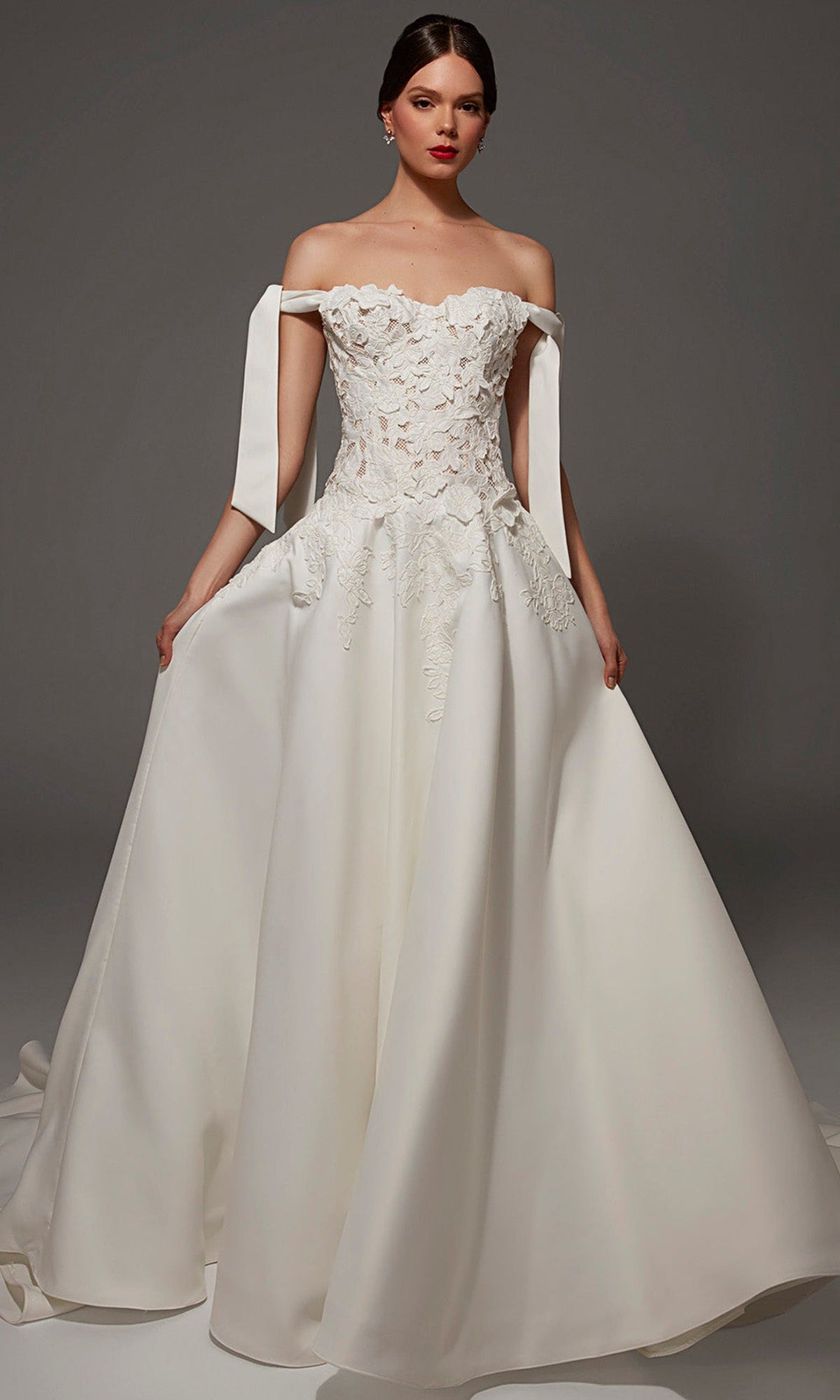 Alyce Paris 50002 - Embroidered Off Shoulder Long Bridal Gown