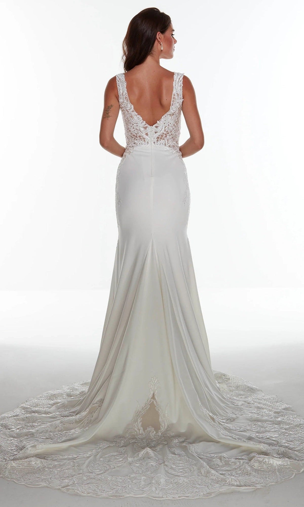 Alyce Paris 5065 - Plunging V-Neck Embroidered Mermaid Dress