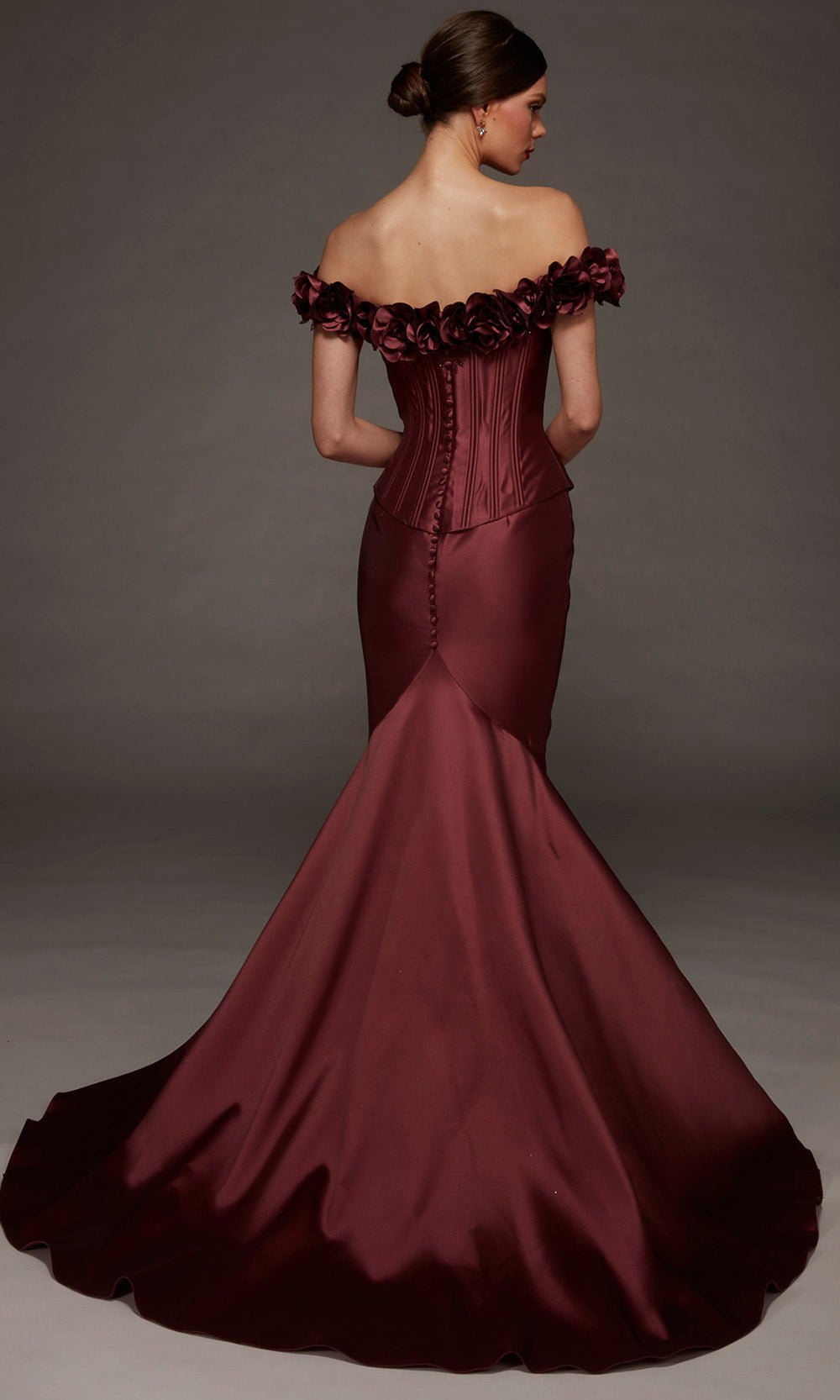 Alyce Paris 55015 - 3D Floral Trim Mermaid Evening Gown - Silhouette Dresses
