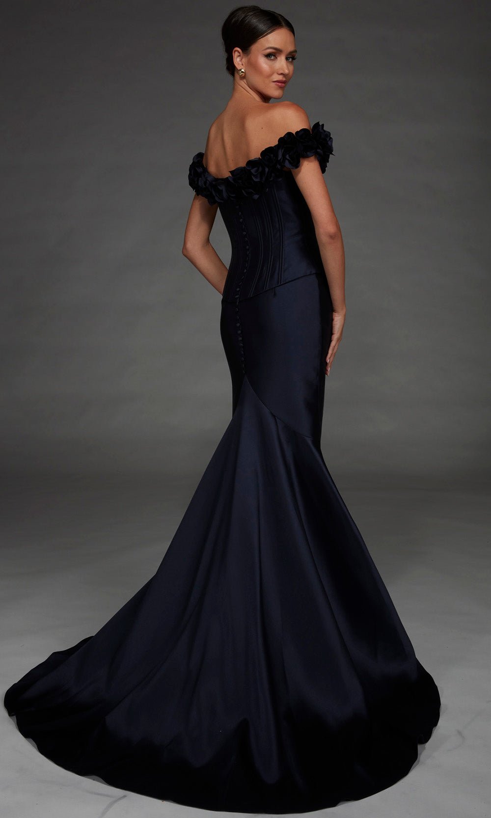 Alyce Paris 55015 - 3D Floral Trim Mermaid Evening Gown - Silhouette Dresses