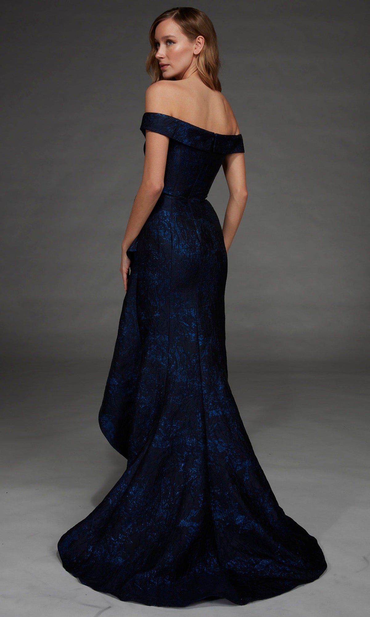 Alyce Paris 55017 - Rosette Waist Off Shoulder Formal Gown
