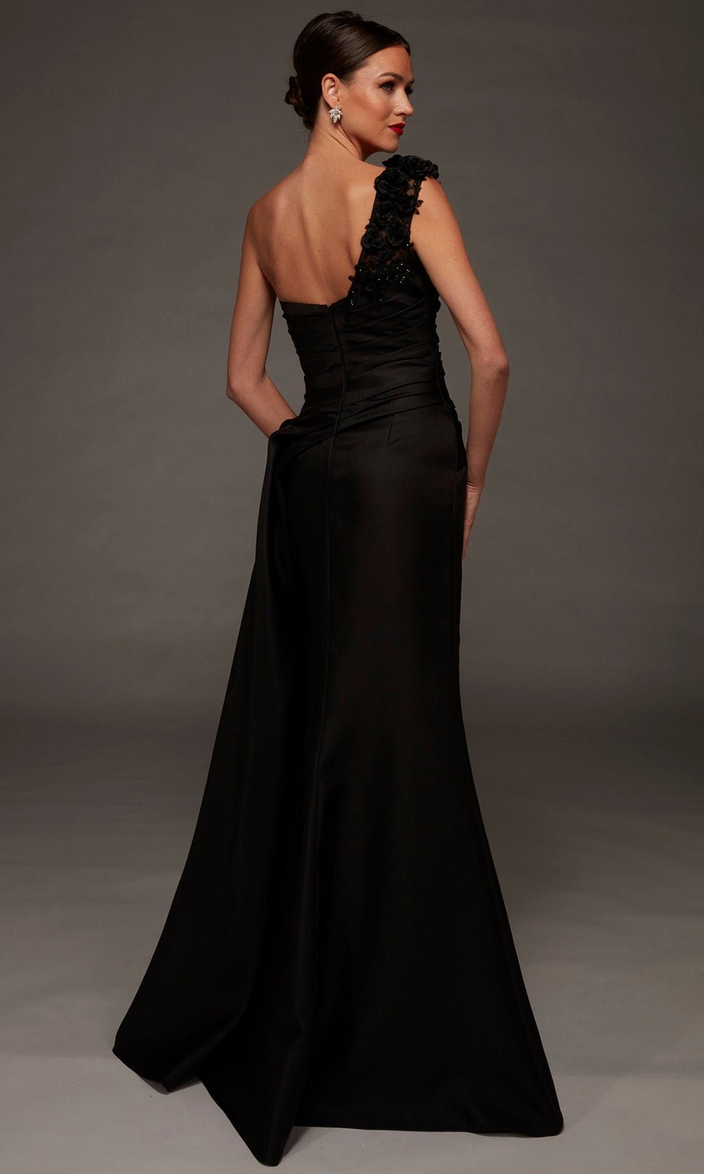 Alyce Paris 55030 - Asymmetric Textured Mikado Long Gown - Silhouette Dresses