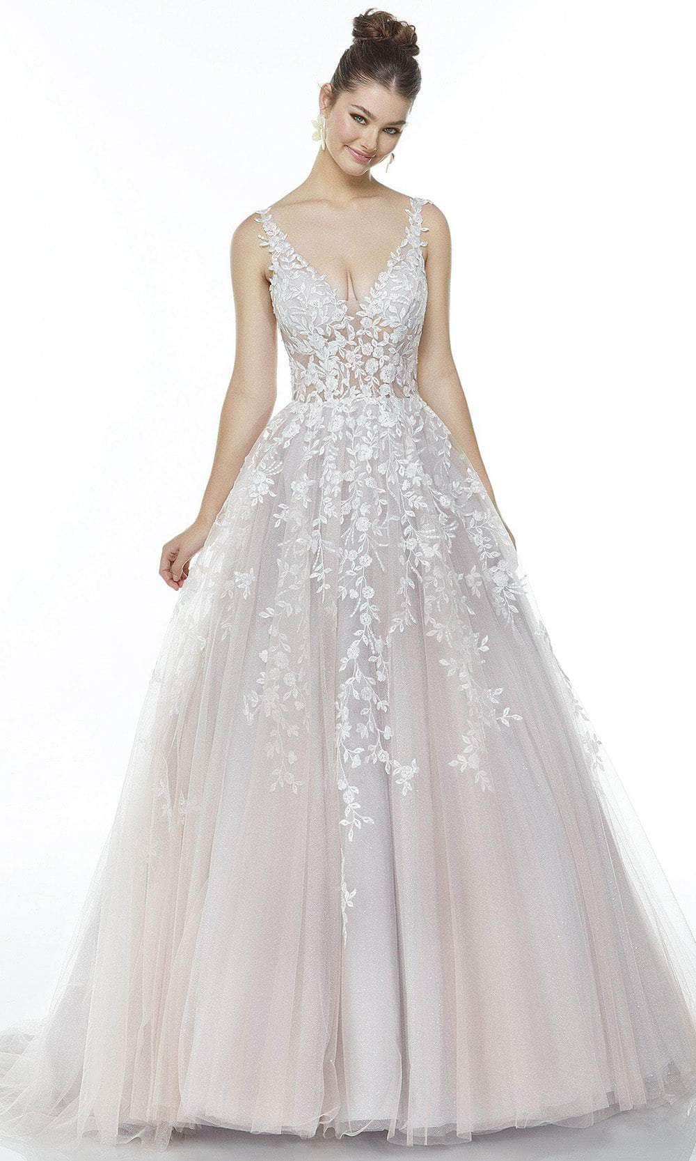 Alyce Paris 61106 - Embroidered Scoop Neck Evening Dress - designer evening gown at Silhouette Dresses