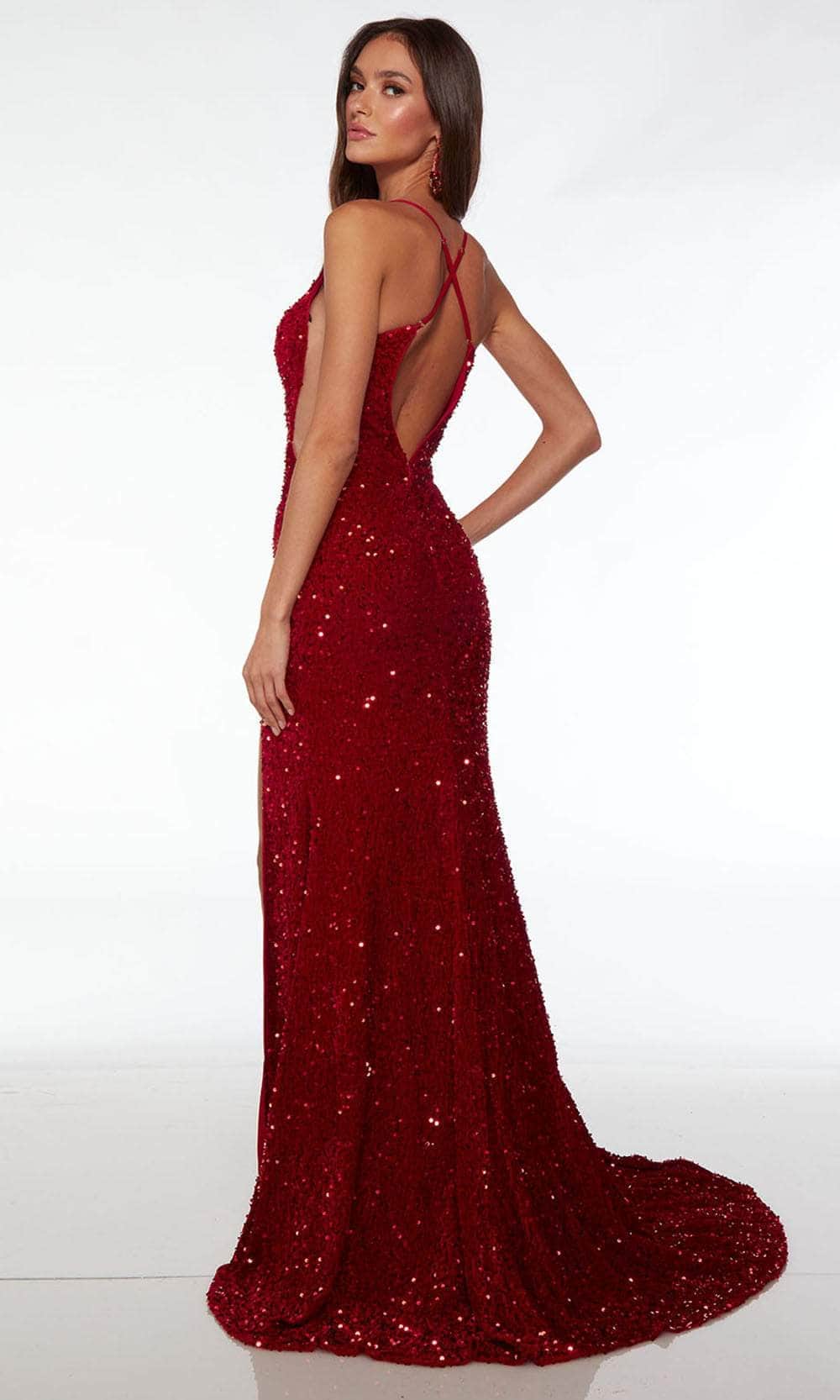 Alyce Paris 61484 - Crisscross Back Sequin Prom Dress - back view
