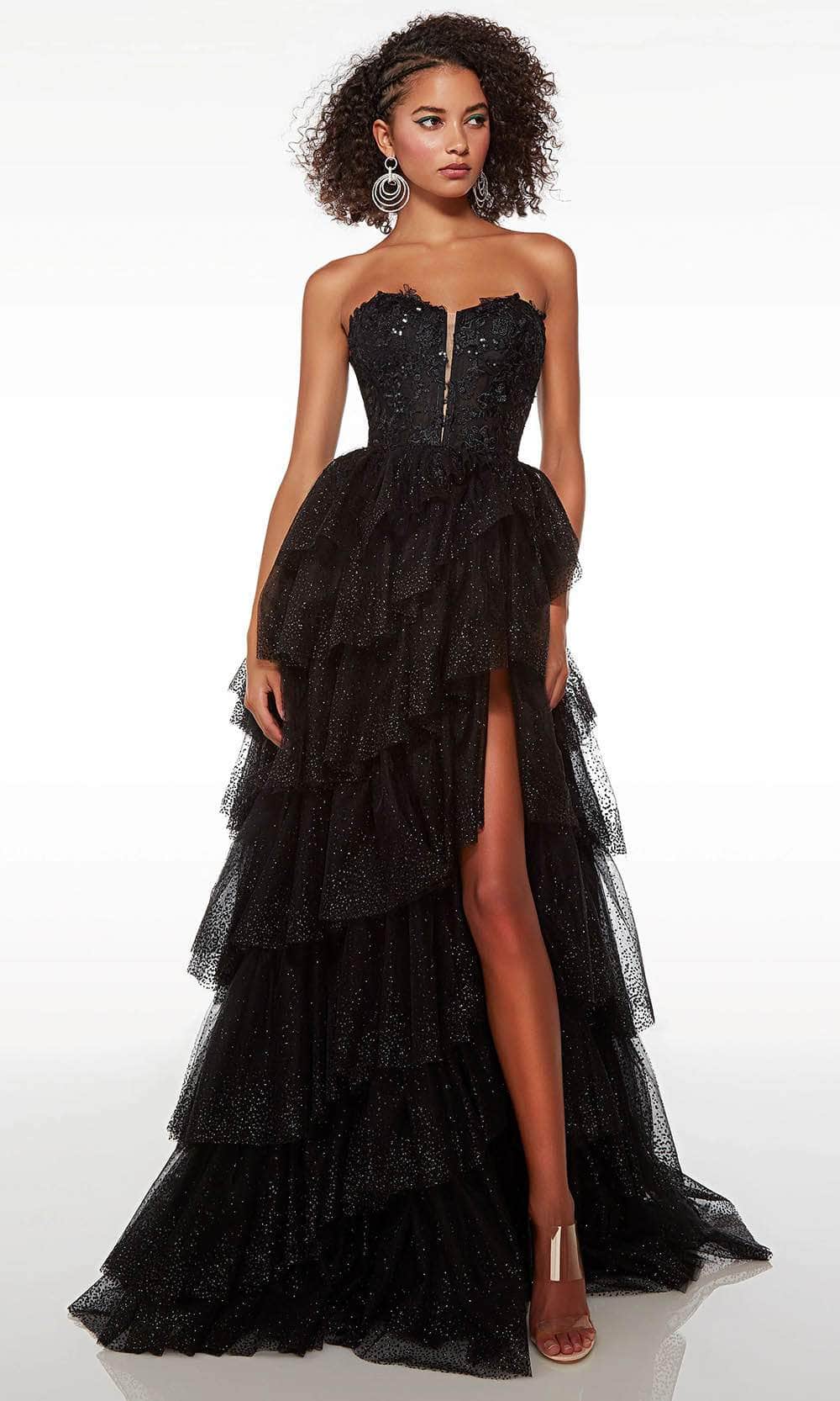 Alyce Paris 61525 - Plunging Sweetheart Tiered Prom Gown - designer ball gown at Silhouette Dresses