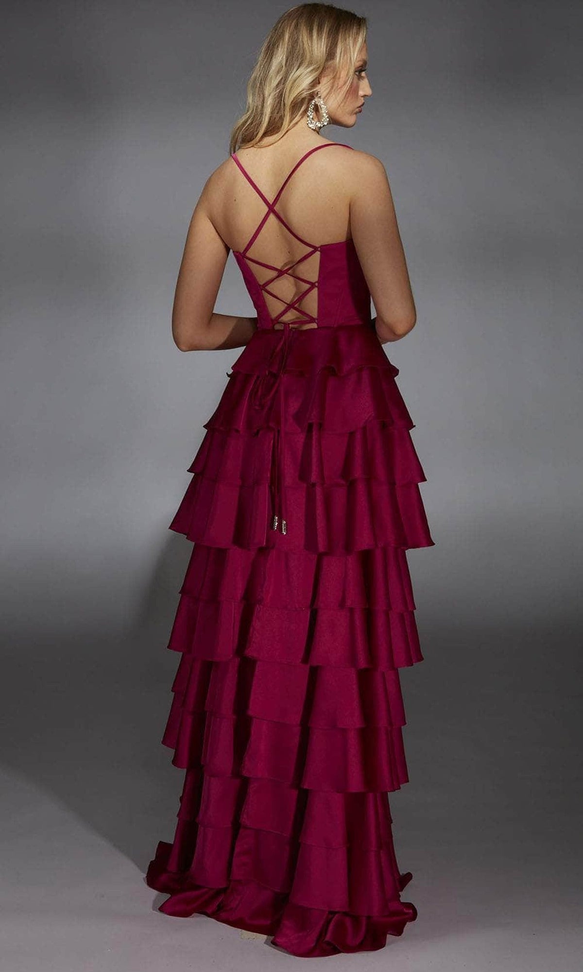 Alyce Paris 61738 - Satin Chiffon A-Line Gown with Cowl Neck