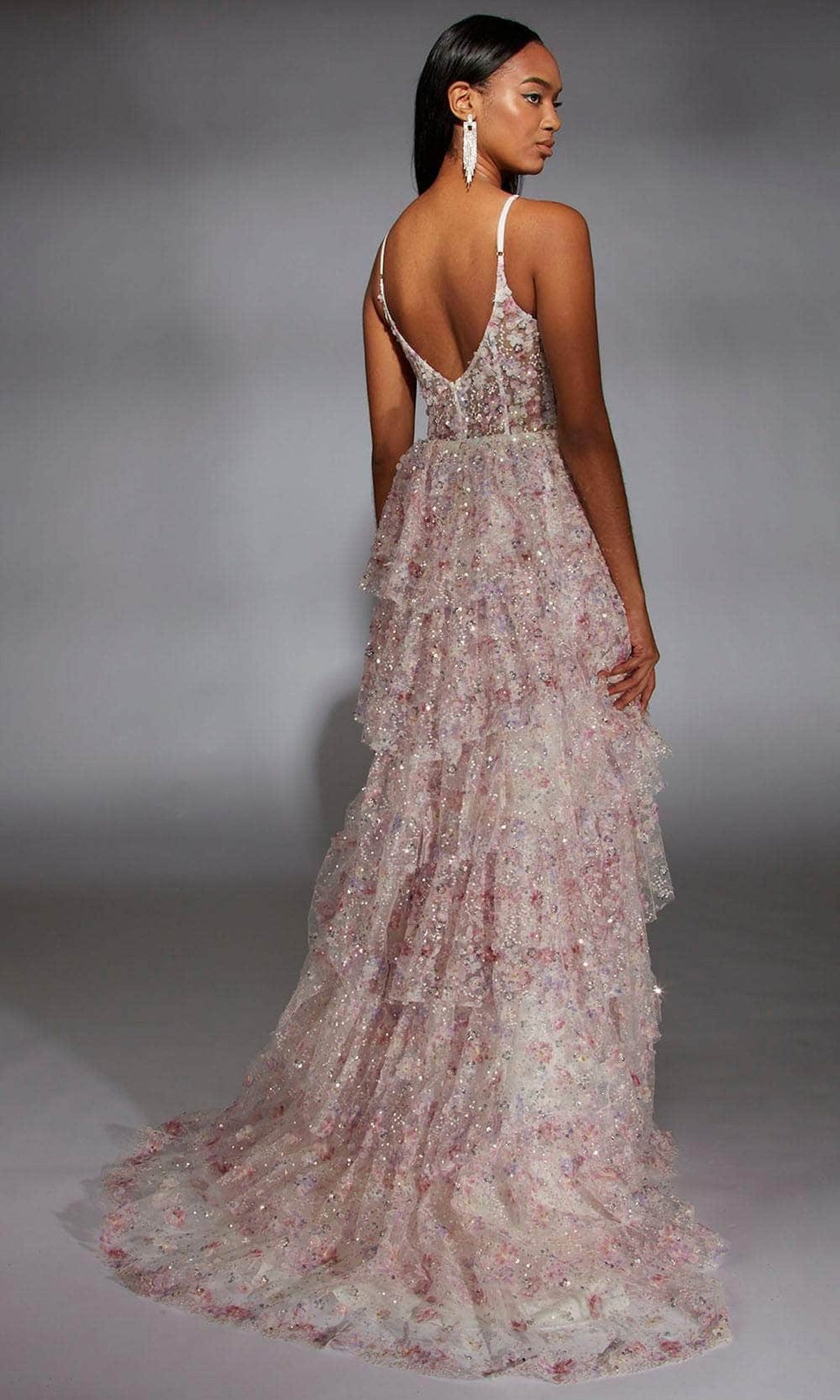 Alyce Paris 61745 - Floral Applique A-line Evening Gown