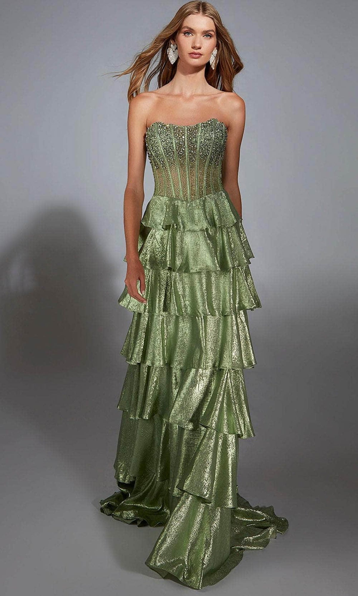 Alyce Paris 61783 - Metallic Voile Strapless A-line Gown