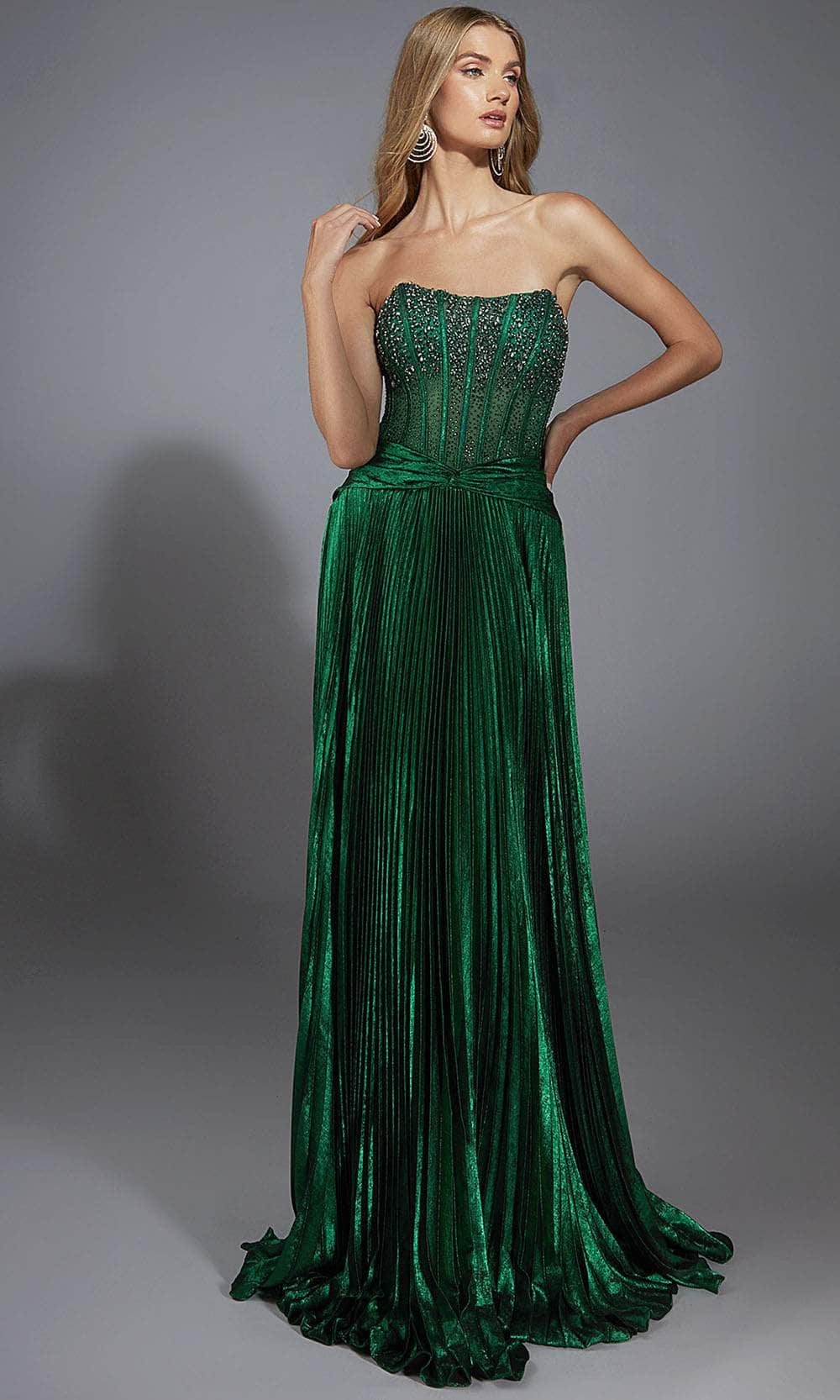 Alyce Paris 61789 - Metallic Foil A-Line Scoop Dress - designer prom dress at Silhouette Dresses