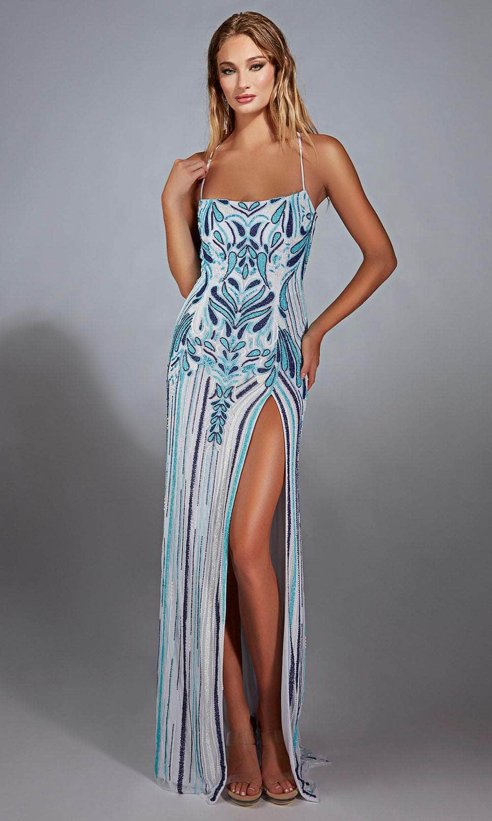 Alyce Paris 61868 - Fully Beaded Fitted Gown with Slit - designer prom dress at Silhouette Dresses
