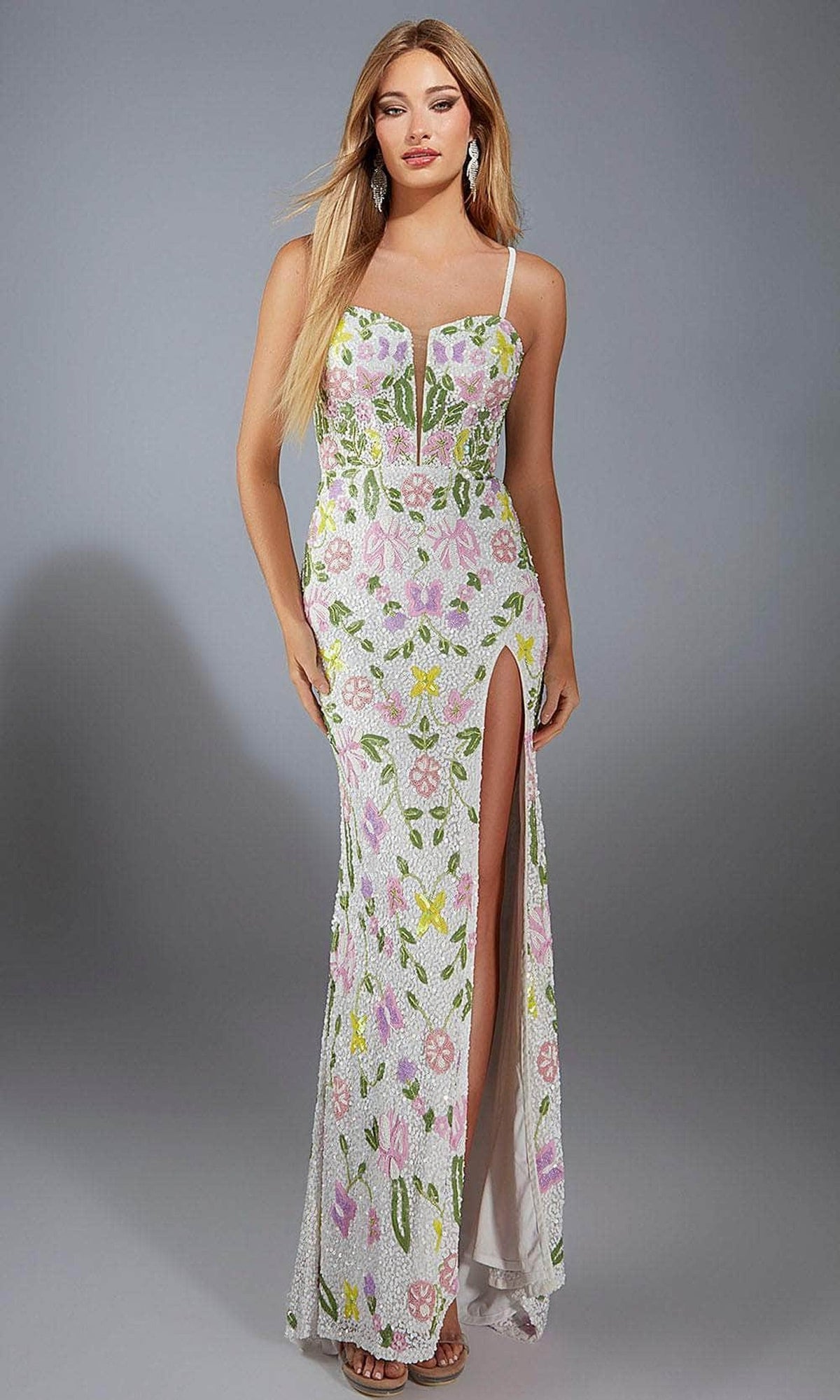 Alyce Paris 61905 - Plunging Neckline Hand-Beaded Gown