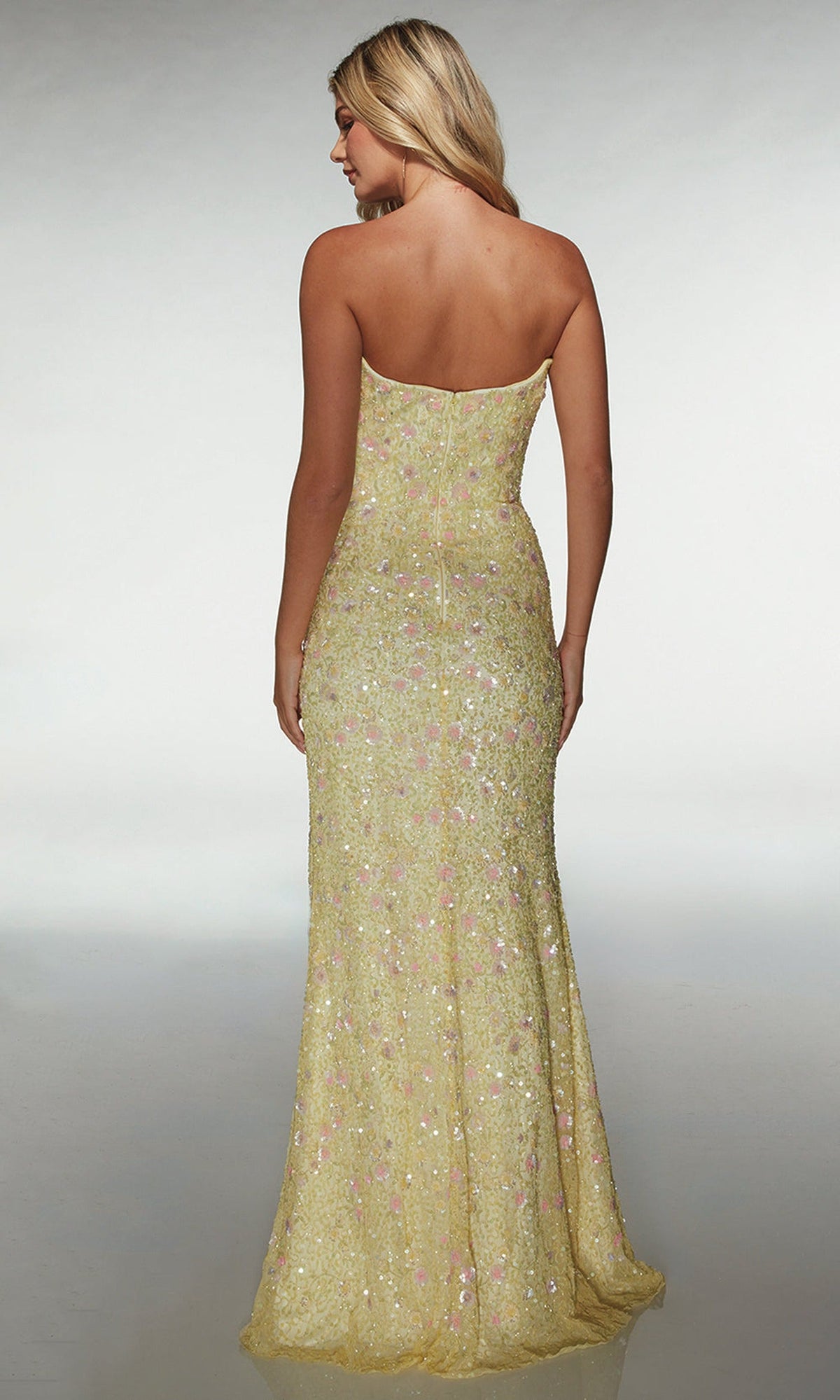 Alyce Paris 61998 - Embellished Fitted Gown with Heart Slit