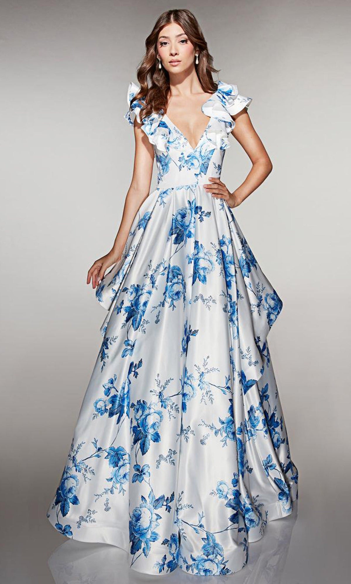 Alyce Paris 62001 - Ruffle Sleeve A Line Gown