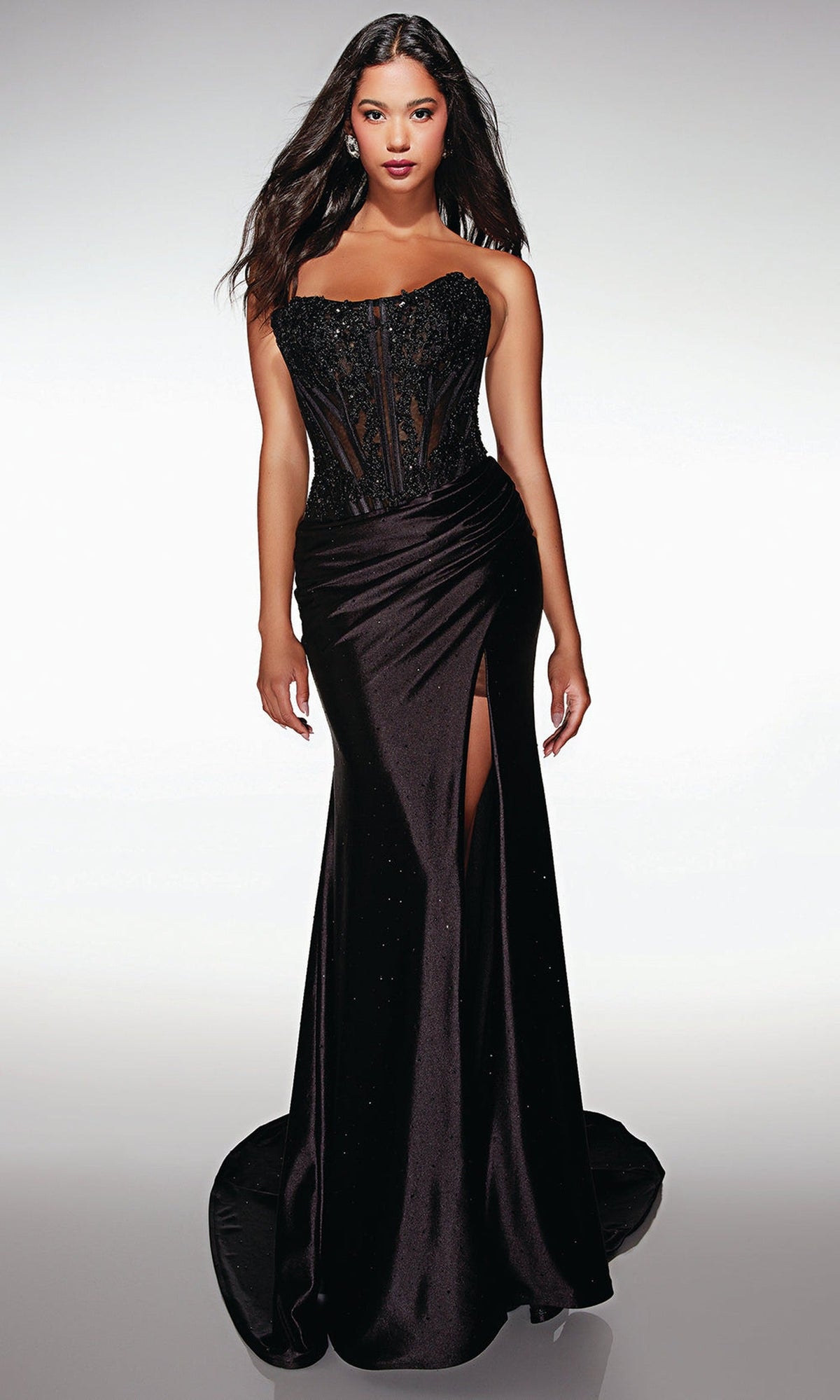 Alyce Paris 62011 - Embellished Corset Gown with Slit