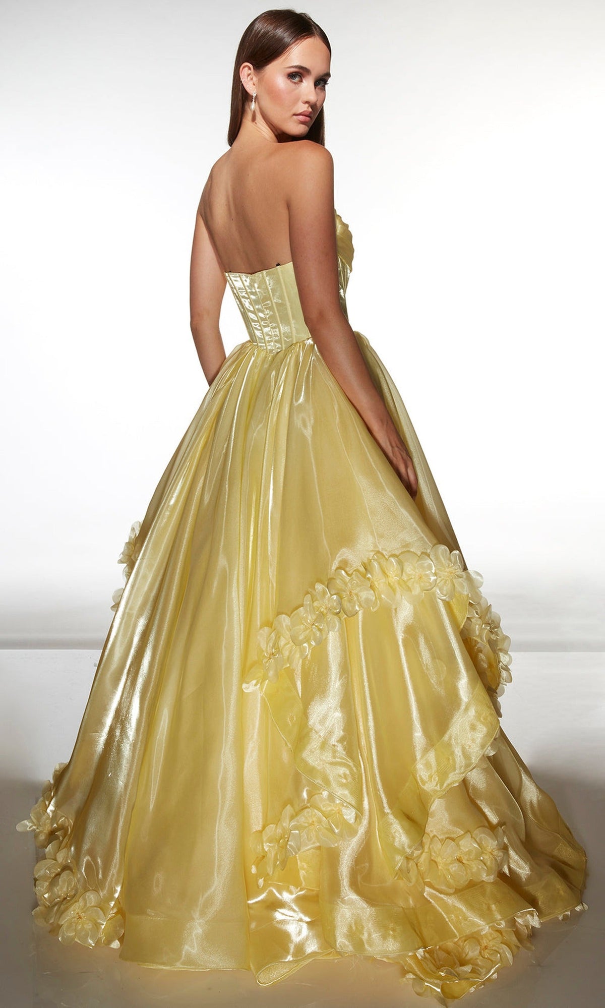 Alyce Paris 62014 - Shimmer Ball Gown with 3D Floral Accents