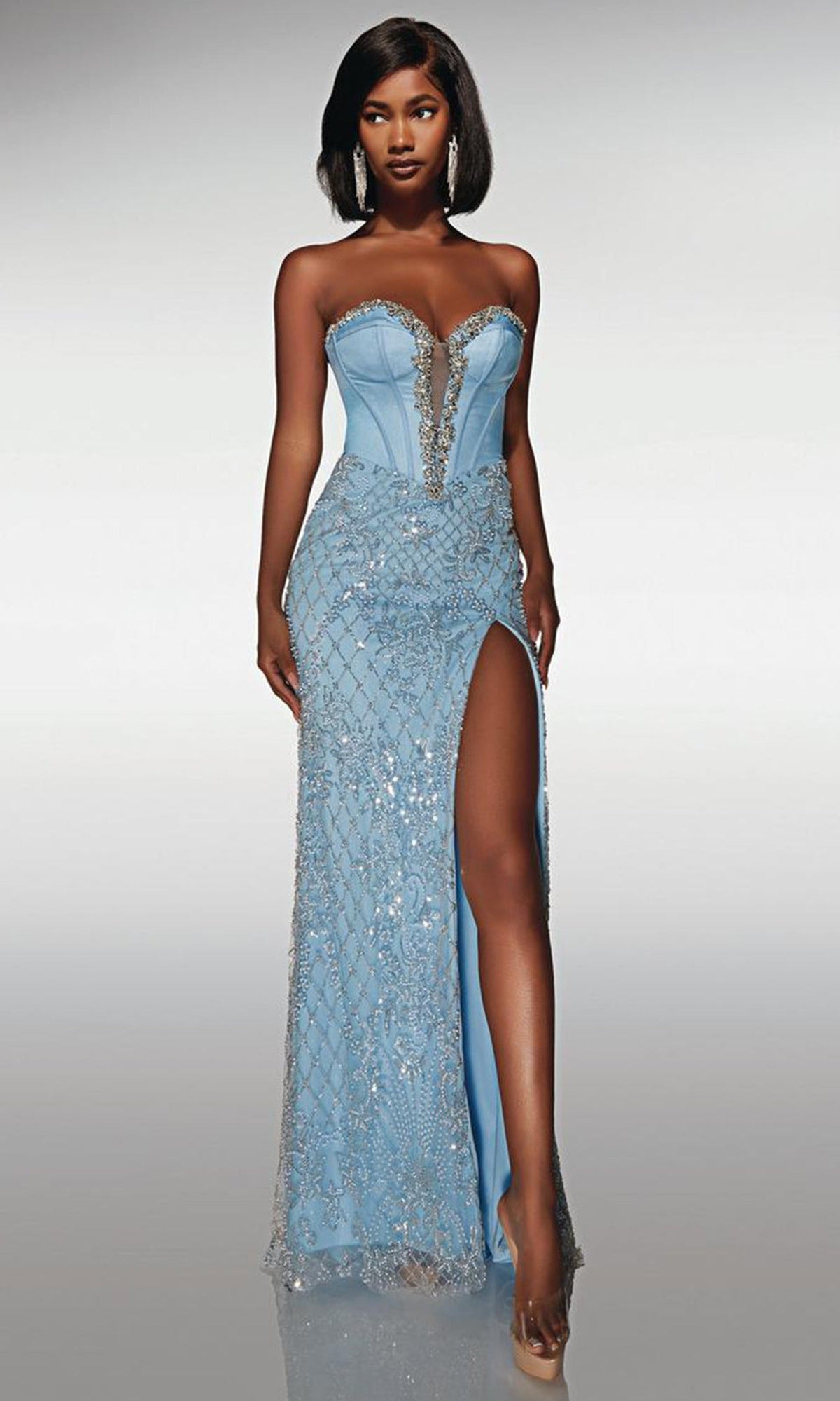 Alyce Paris 62031 - Strapless embellished corset gown with train