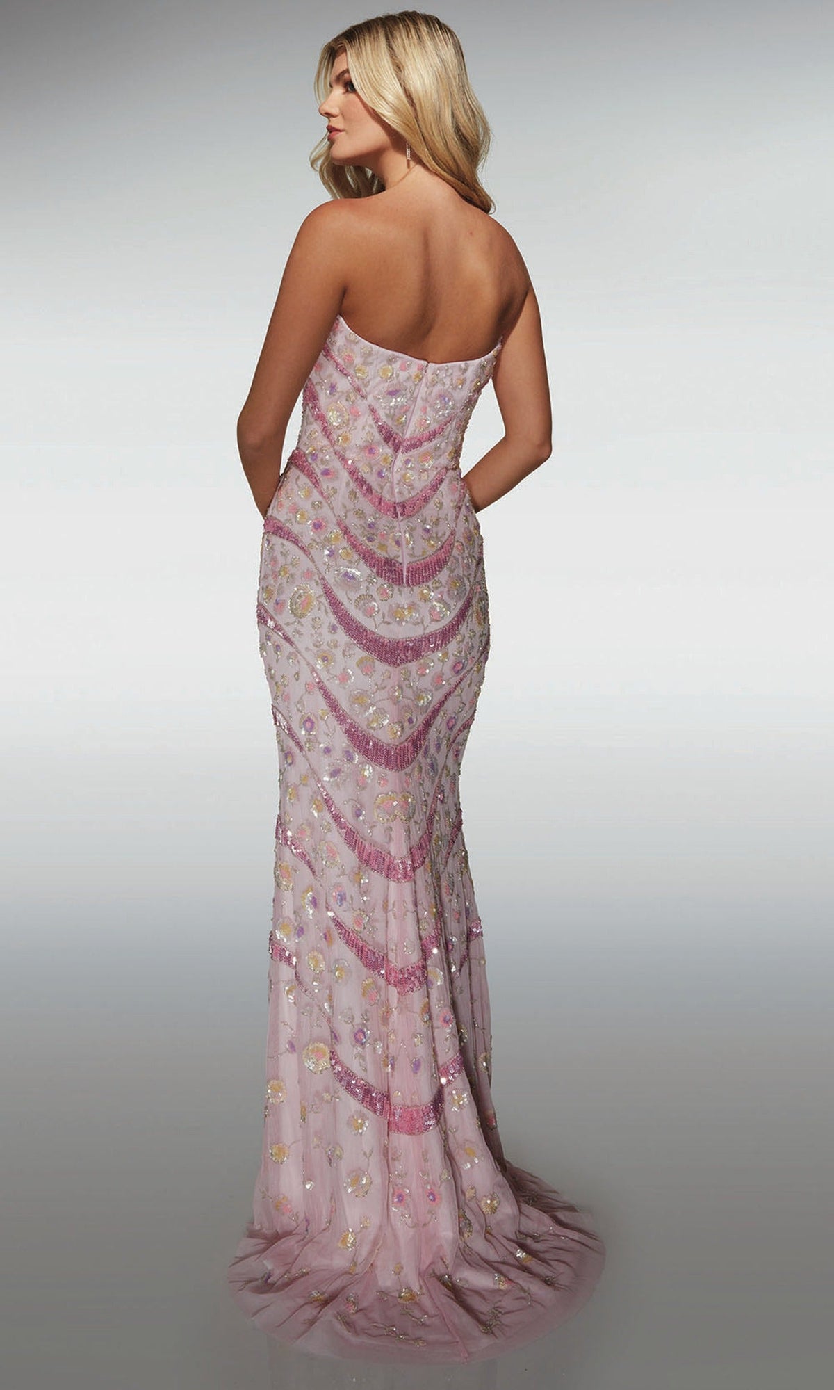 Alyce Paris 62038 - Strapless Beaded Glitter Gown