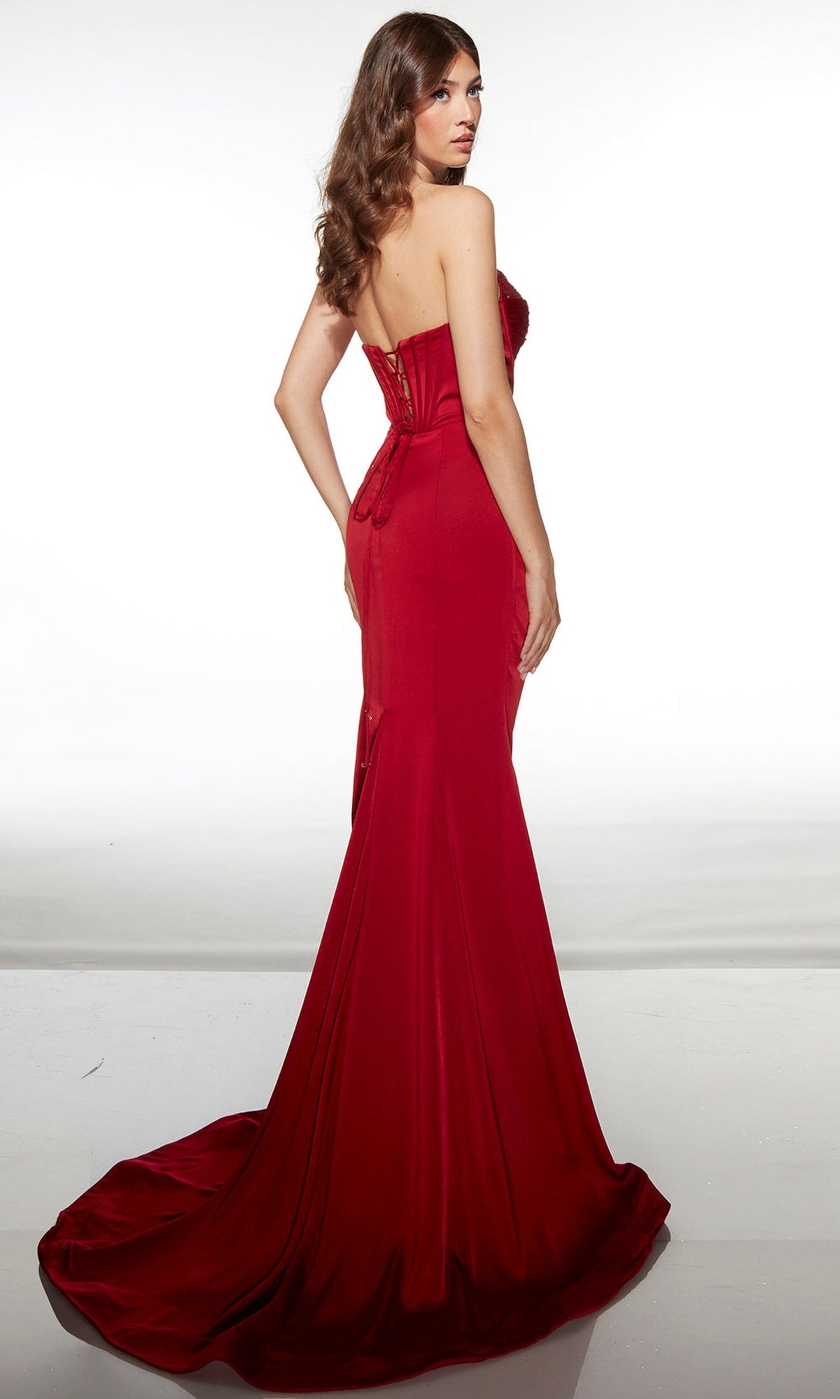 Alyce Paris 62062 - Strapless Sequin Bodice Gown with High Slit